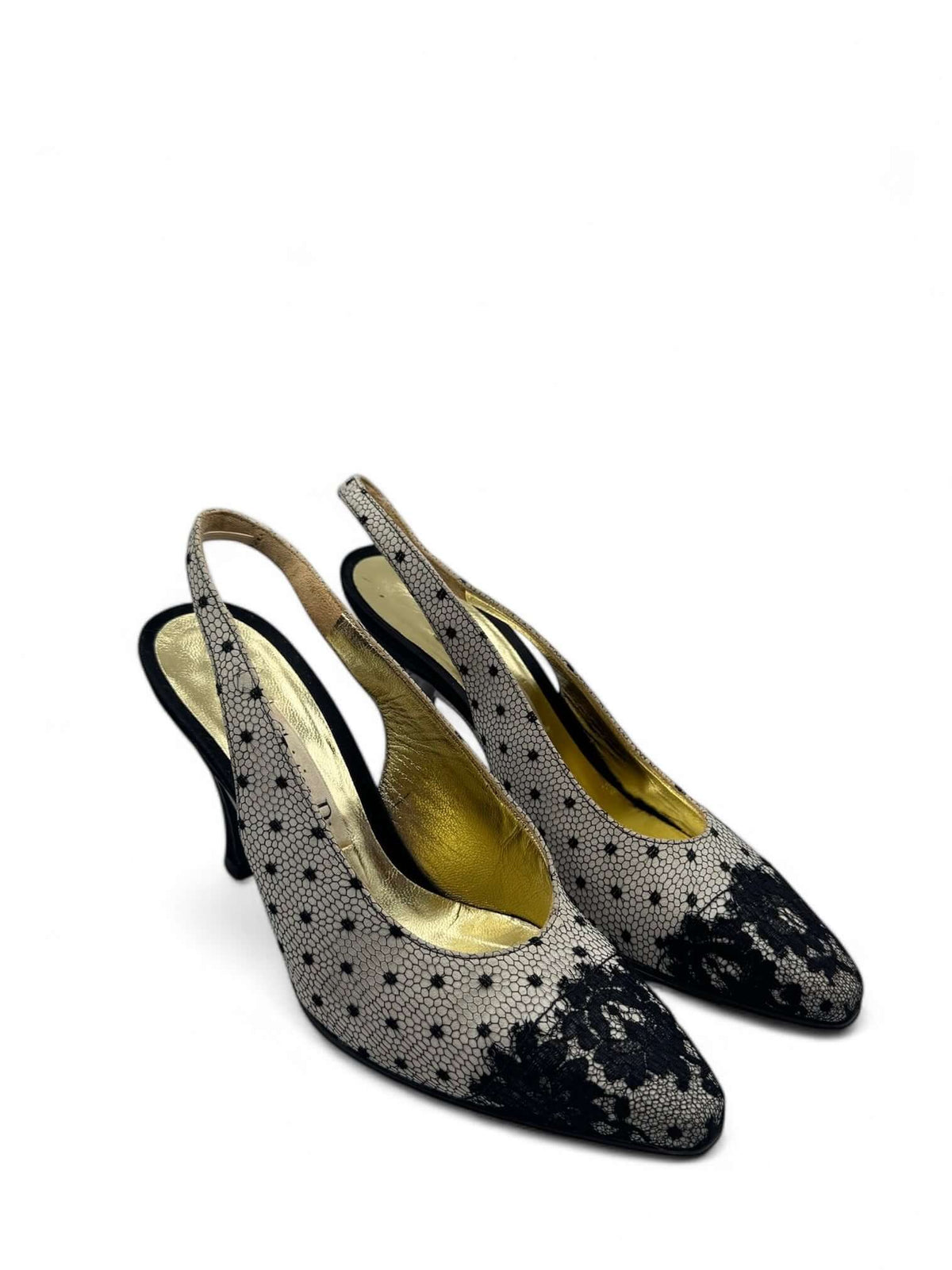 Christian Dior - Tacco nero in pizzo T35