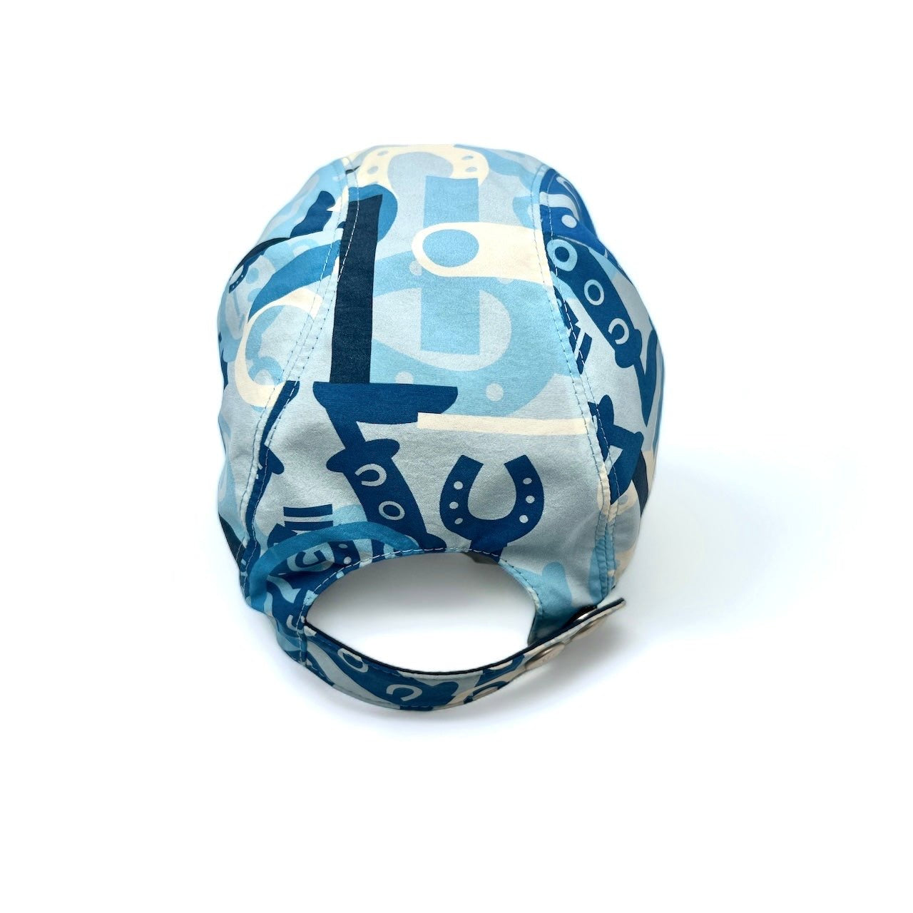Hermès - Blaue Mütze mit Mustern