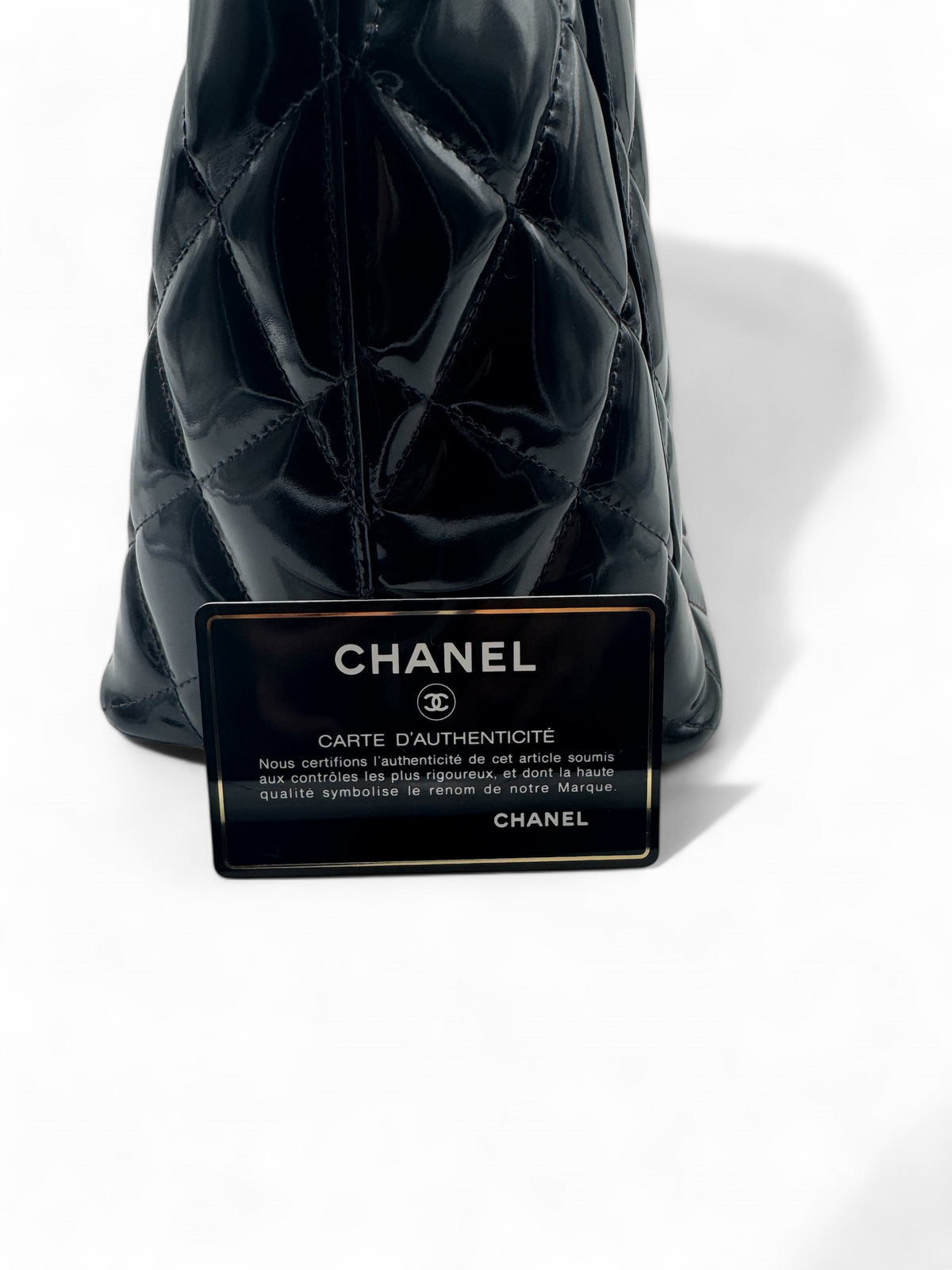 Chanel - Black patent leather Medallion tote bag