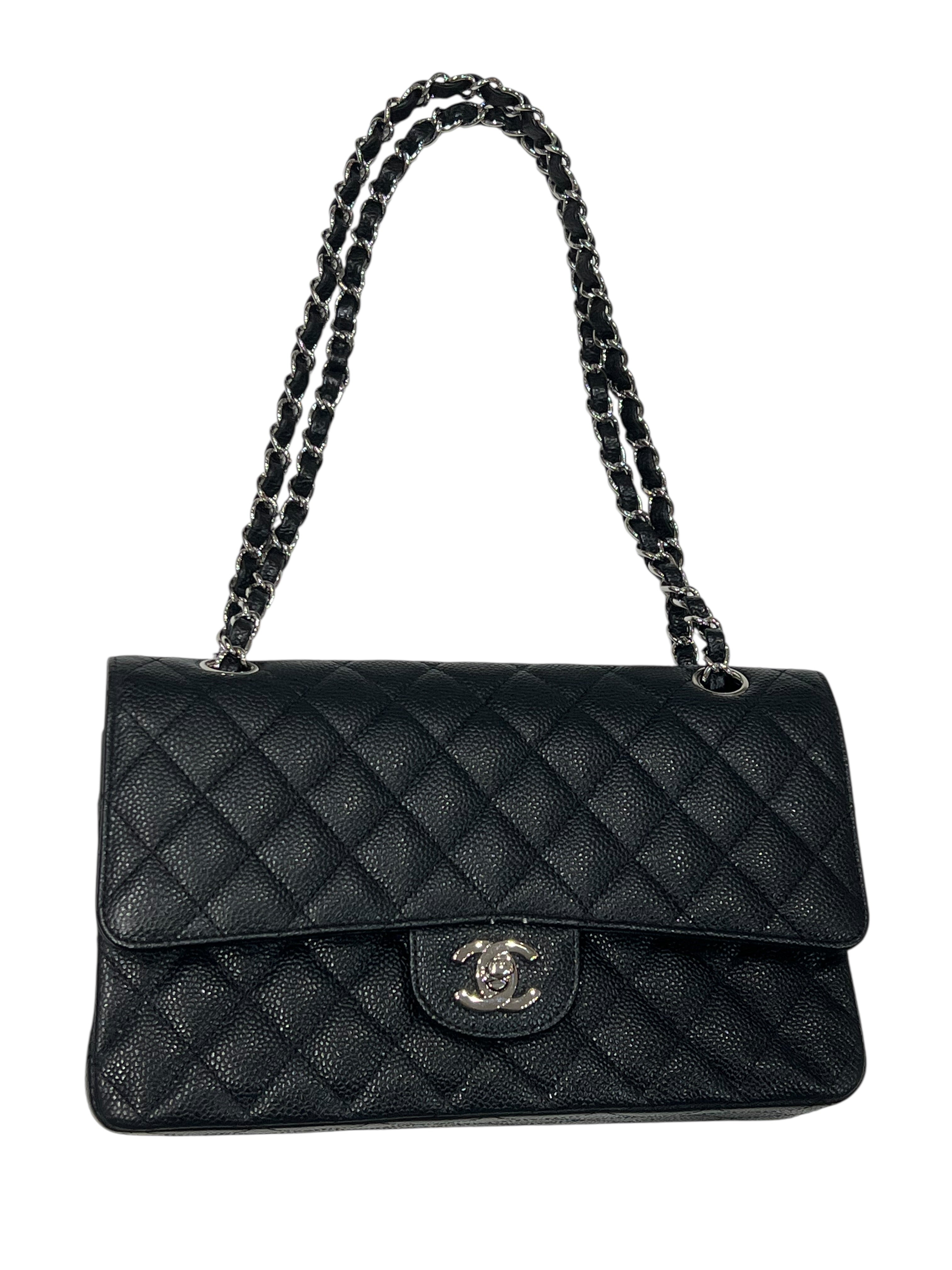 Chanel - Sac classique 11.12 timeless médium cuir caviar noir