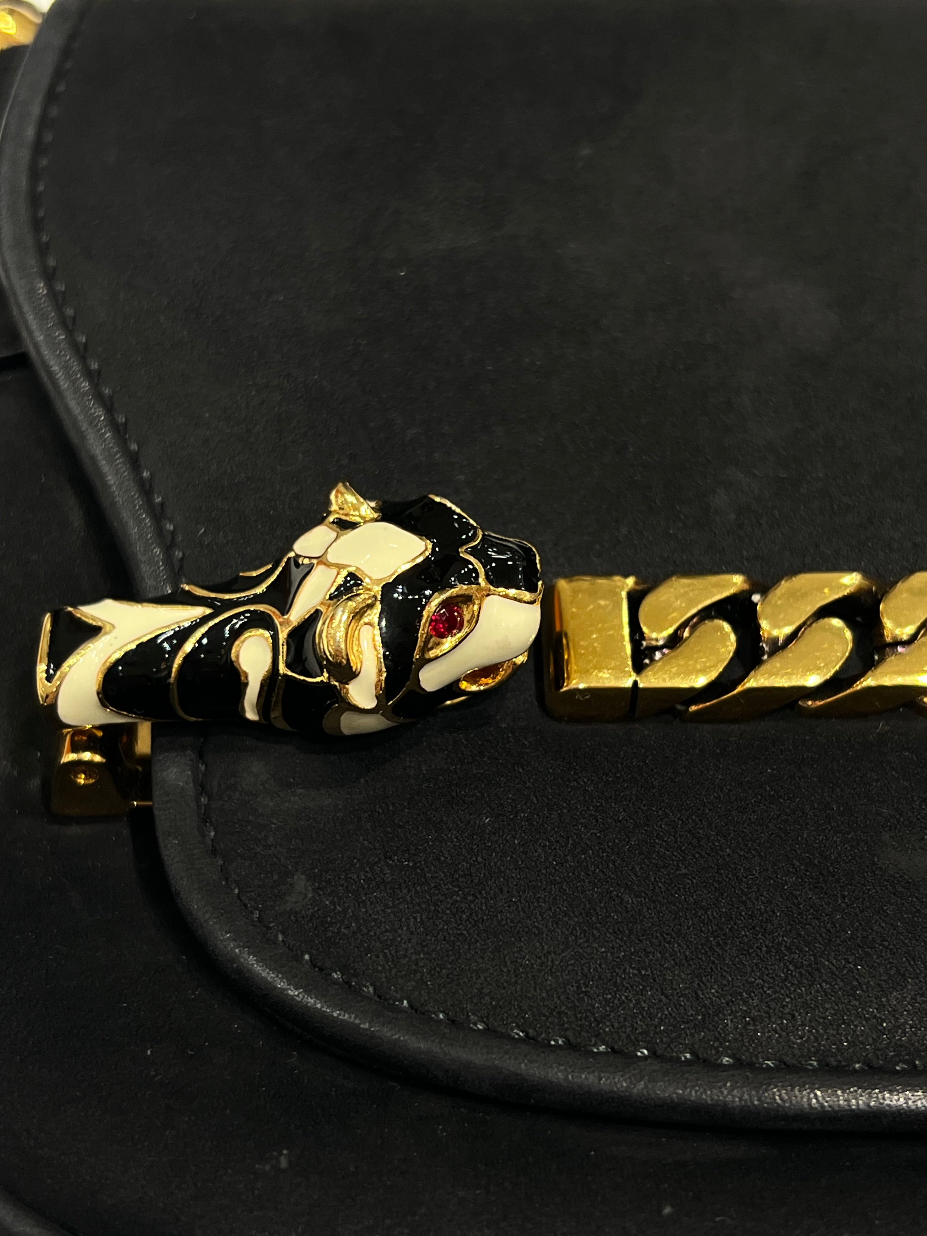 Gucci - mini sac tigrette daim noir