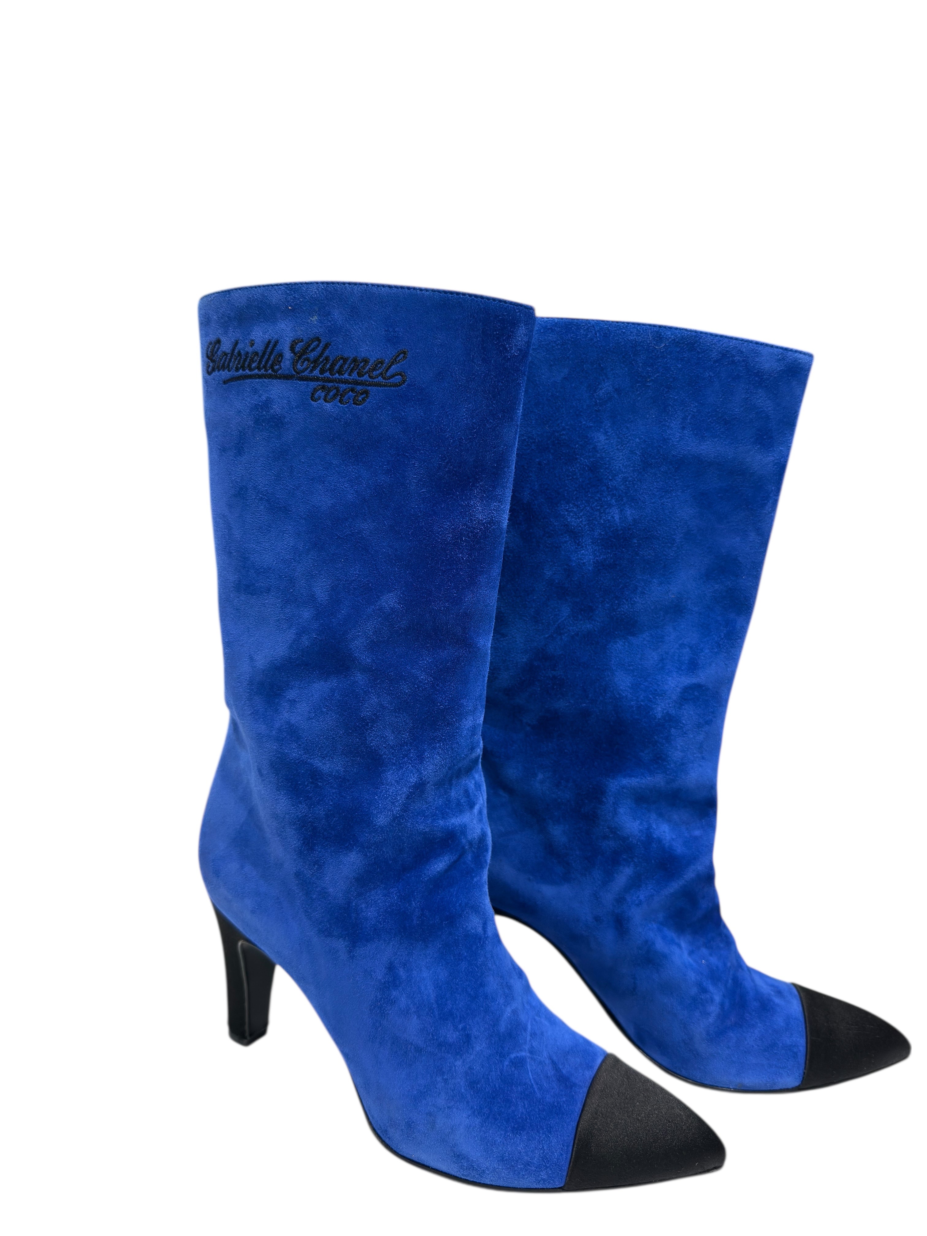 Chanel - Bottes Gabrielle Chanel Coco bleu électrique T36,5