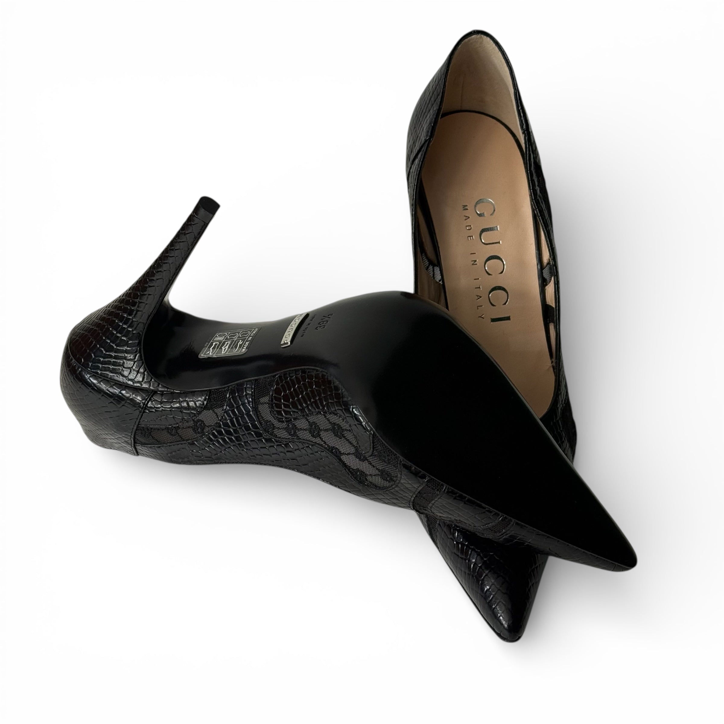 Gucci - Escarpins logo T.39,5