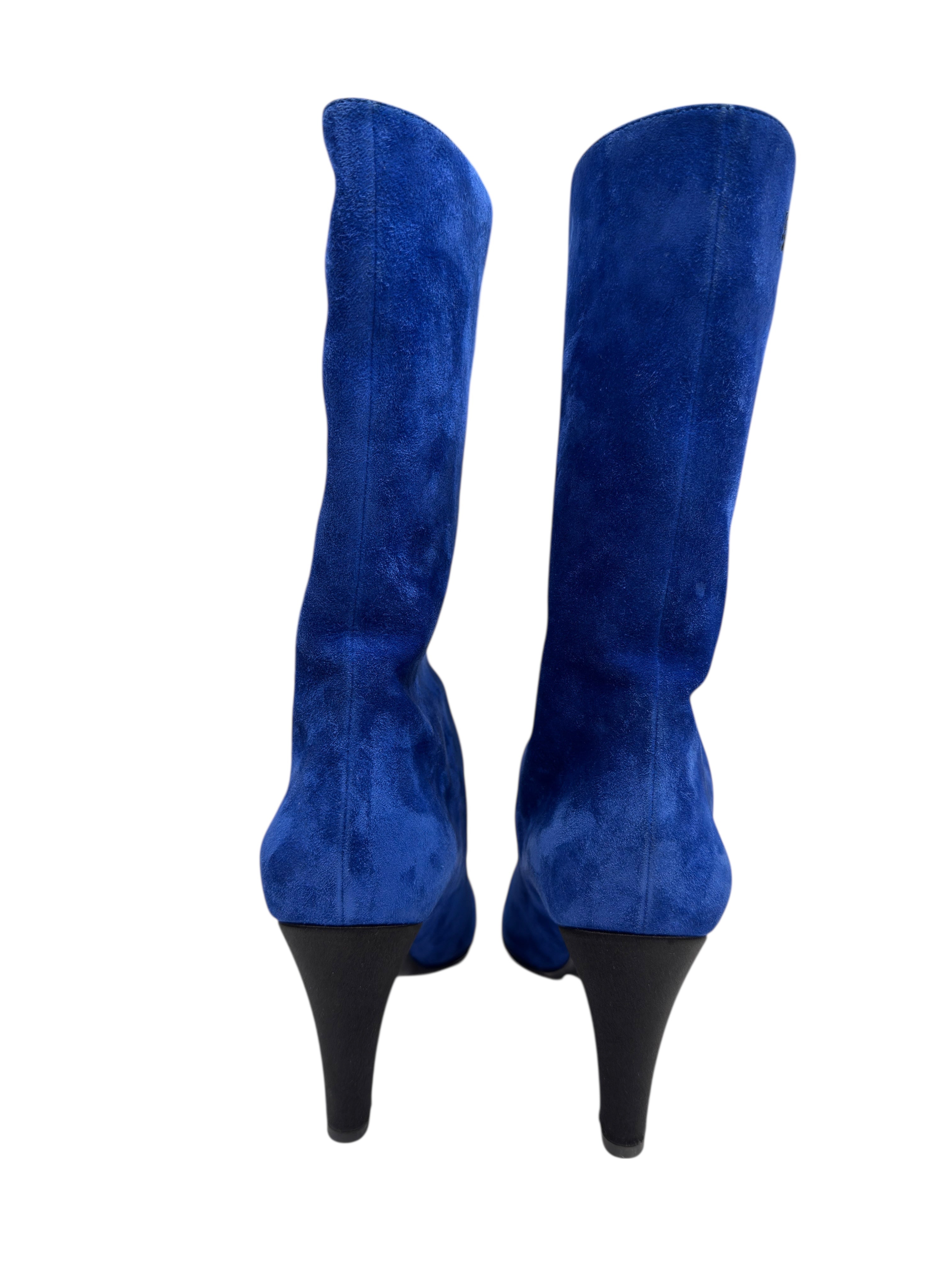 Chanel - Bottes Gabrielle Chanel Coco bleu électrique T36,5