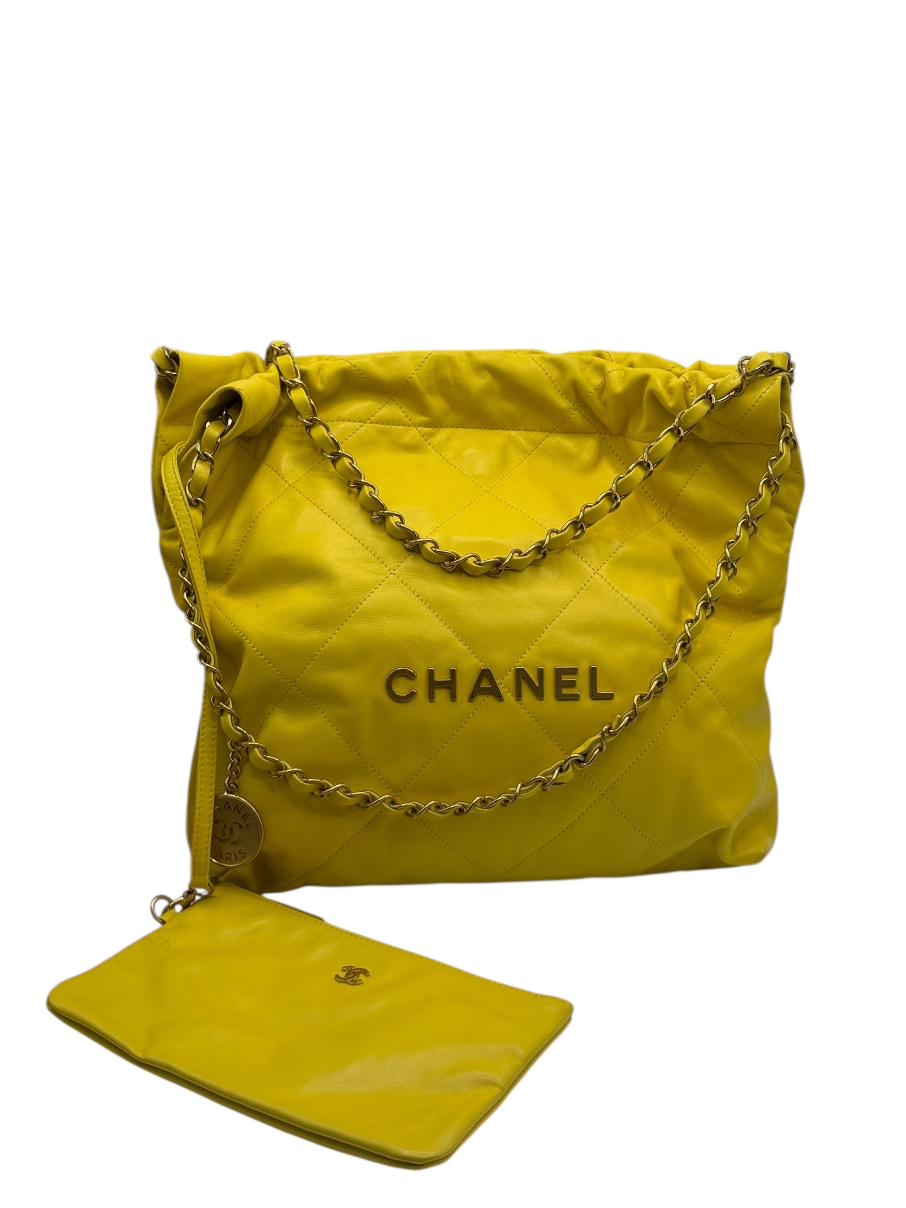Chanel - Sac 22 jaune small
