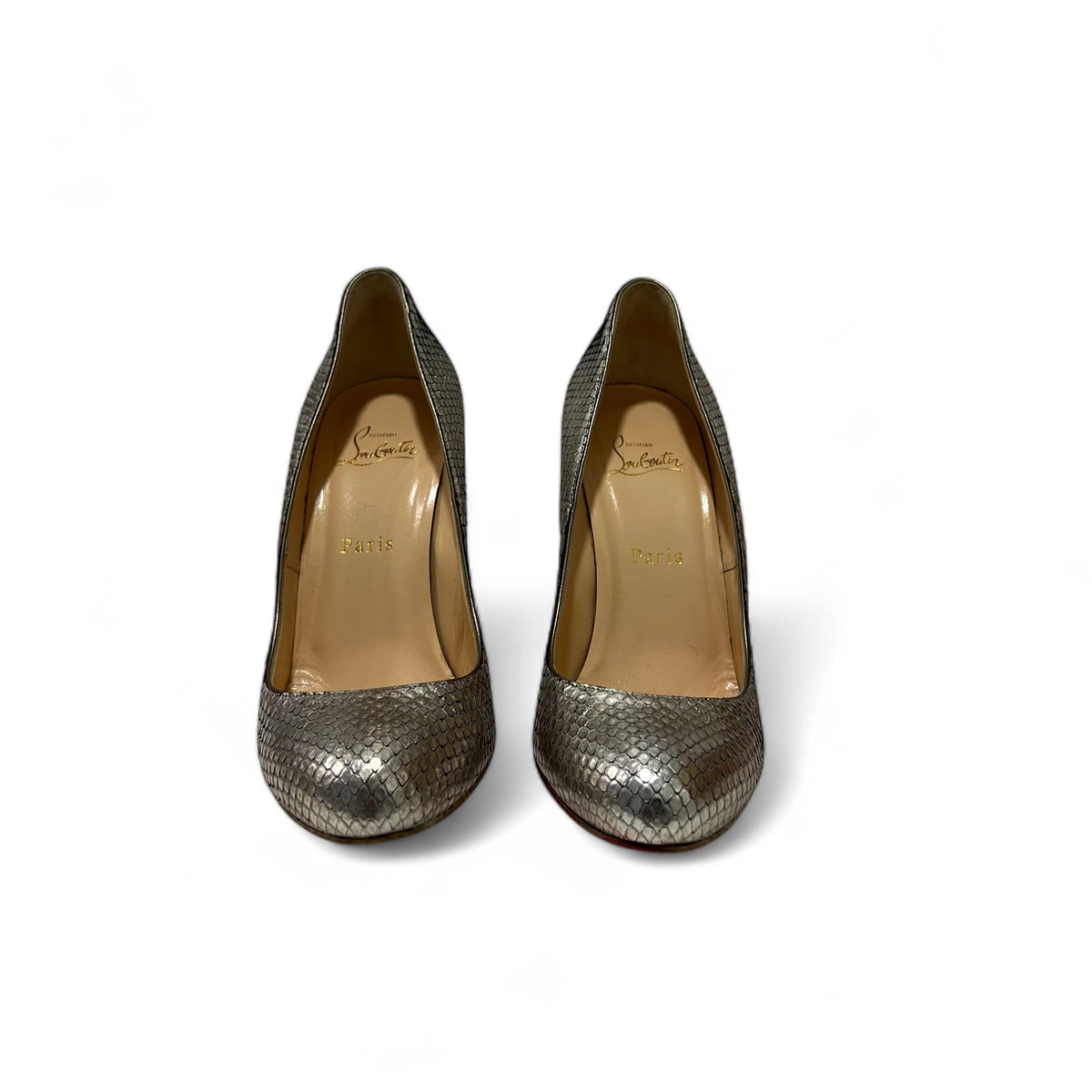 Louboutin - Silver python pumps