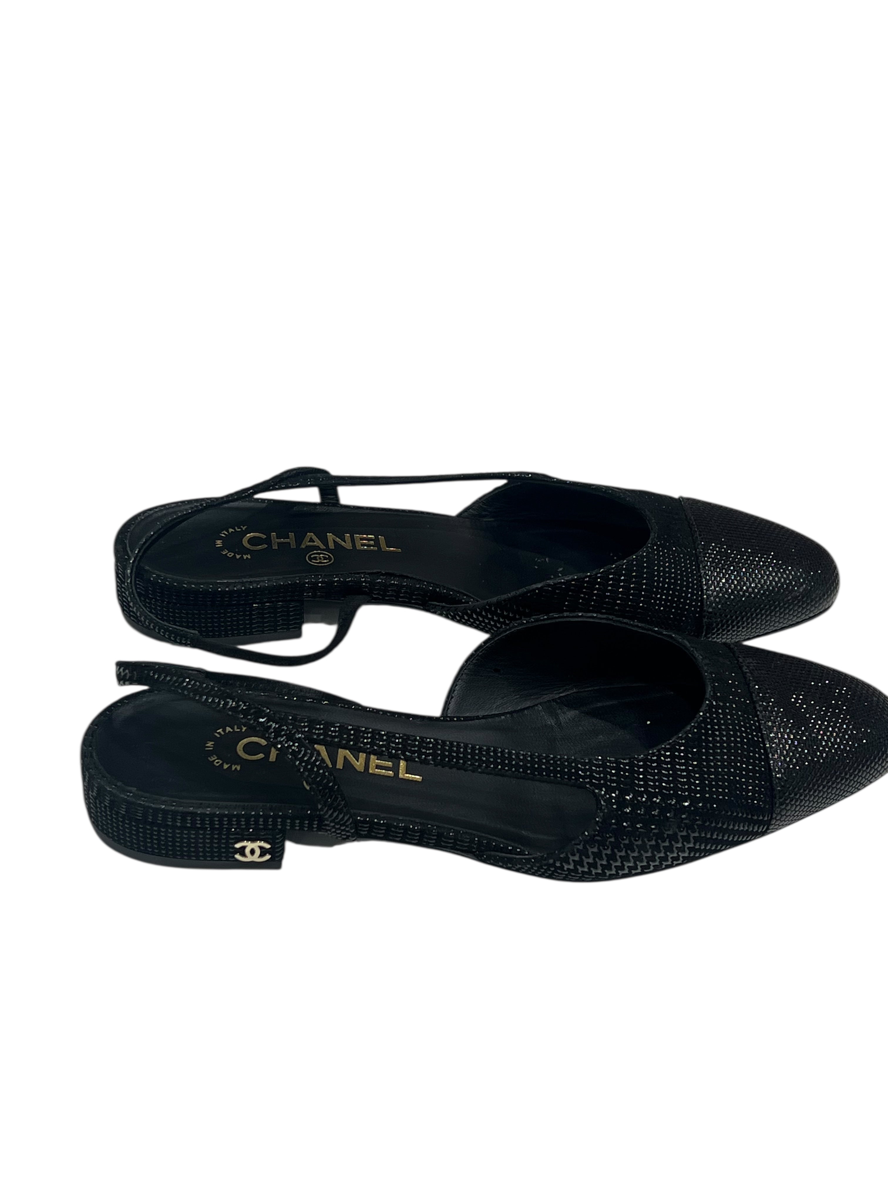 Chanel - Slingback noire édition limitée T37