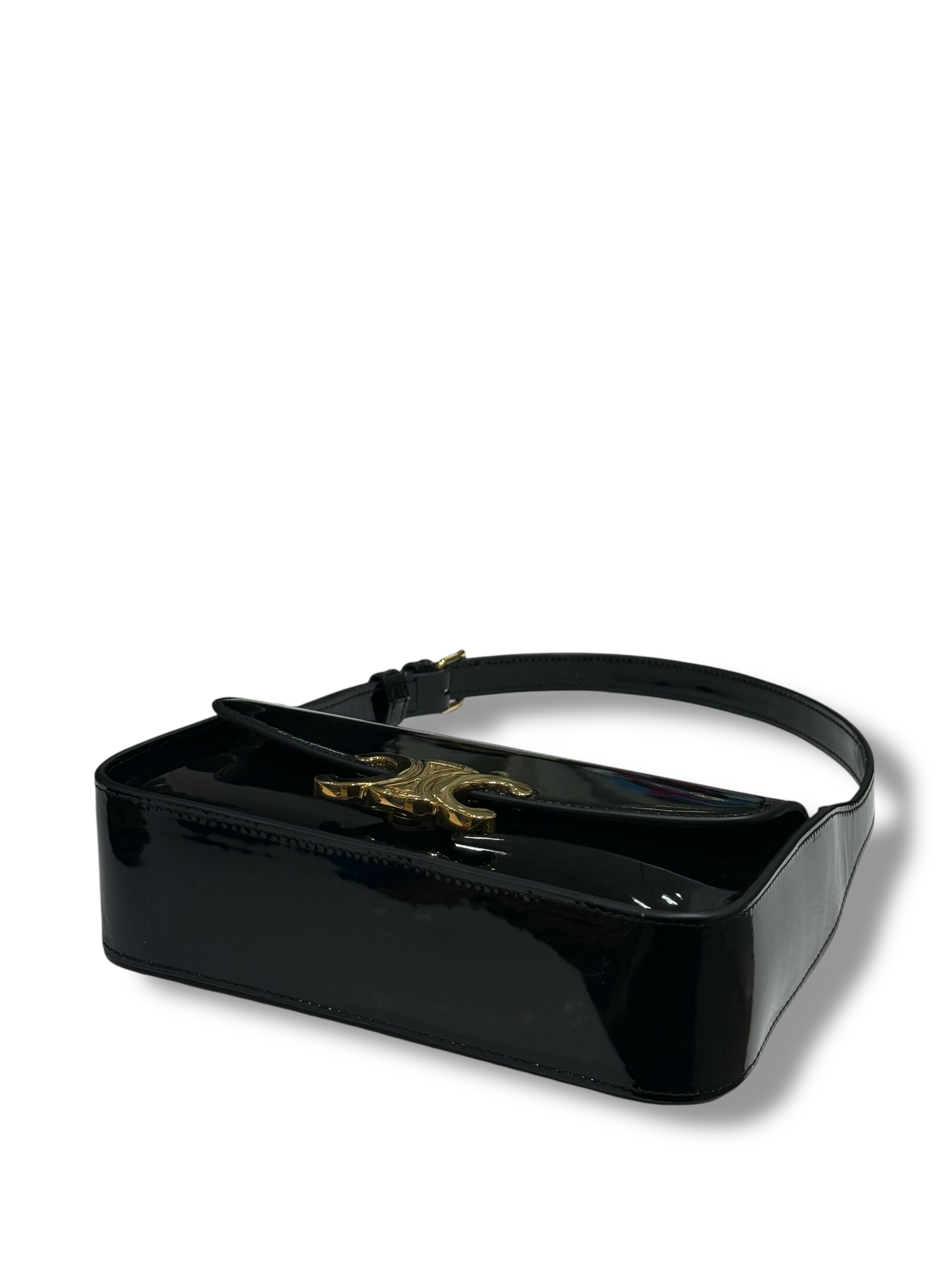 Celine - Sac Terence cuir vernis noir