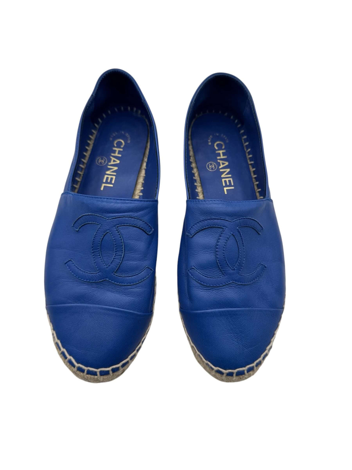 Chanel - Blue leather espadrilles T37