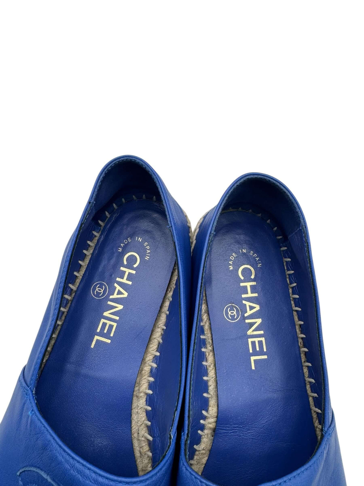 Chanel - Blue leather espadrilles T37