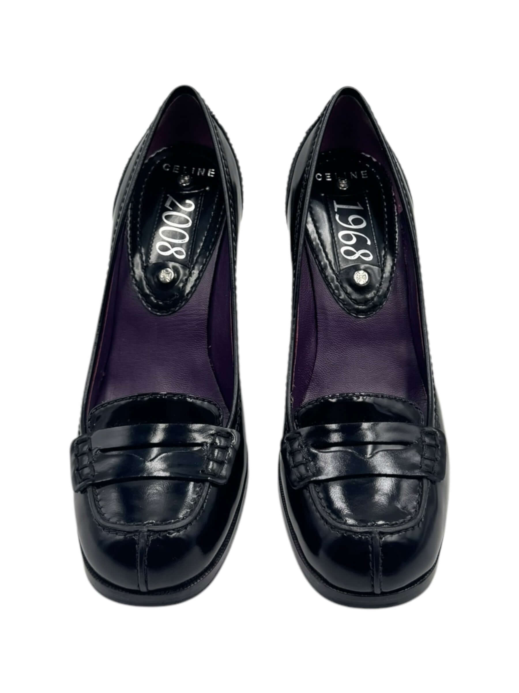 Céline - Black heeled loafers T35