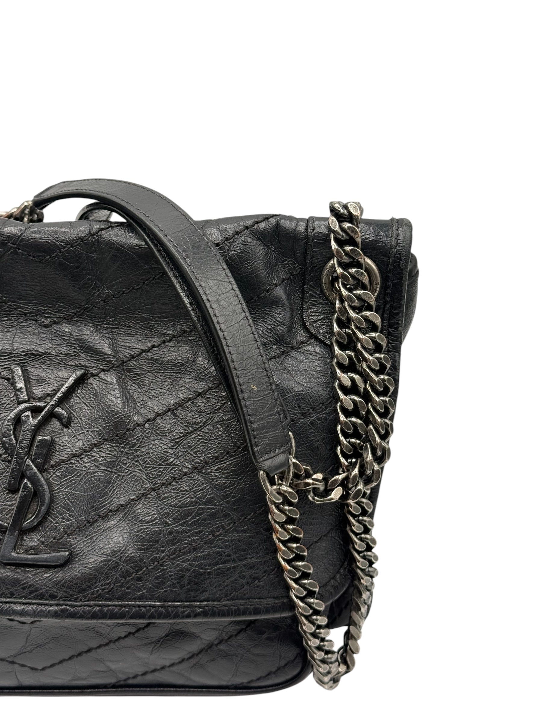 Saint Laurent - Sac Nikki cuir noir All black