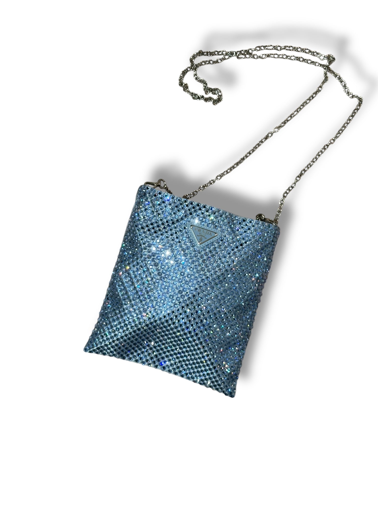 Prada - Sac strass bleu PM