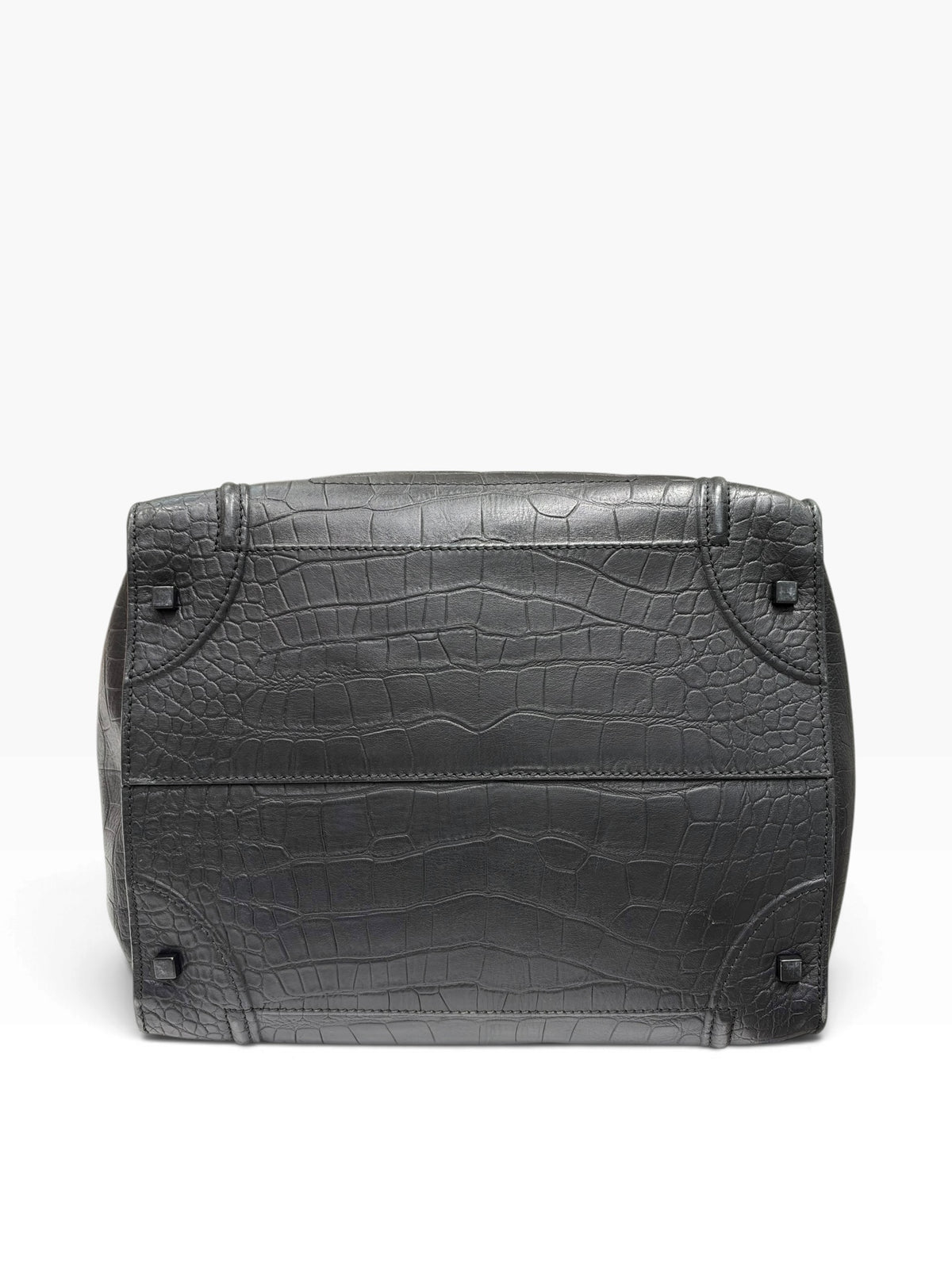 Céline - Sac Phantom Luggage cuir noir embossé croco
