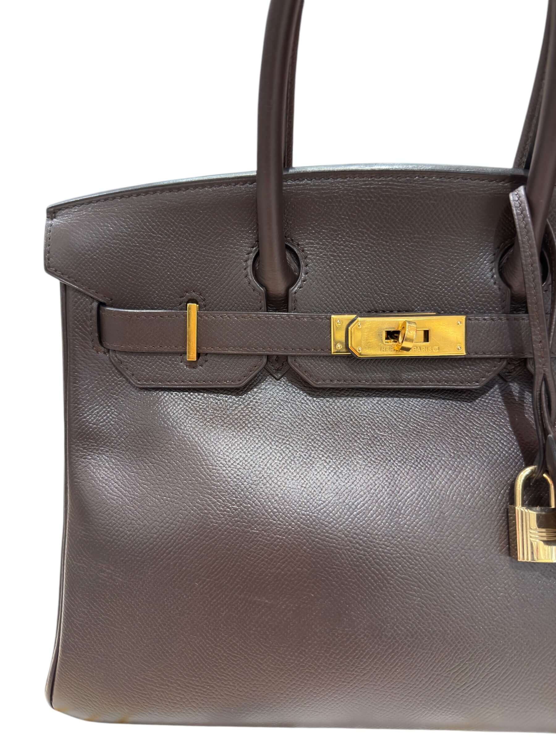 Hermès - Sac birkin 30 epsom chocolat GHW