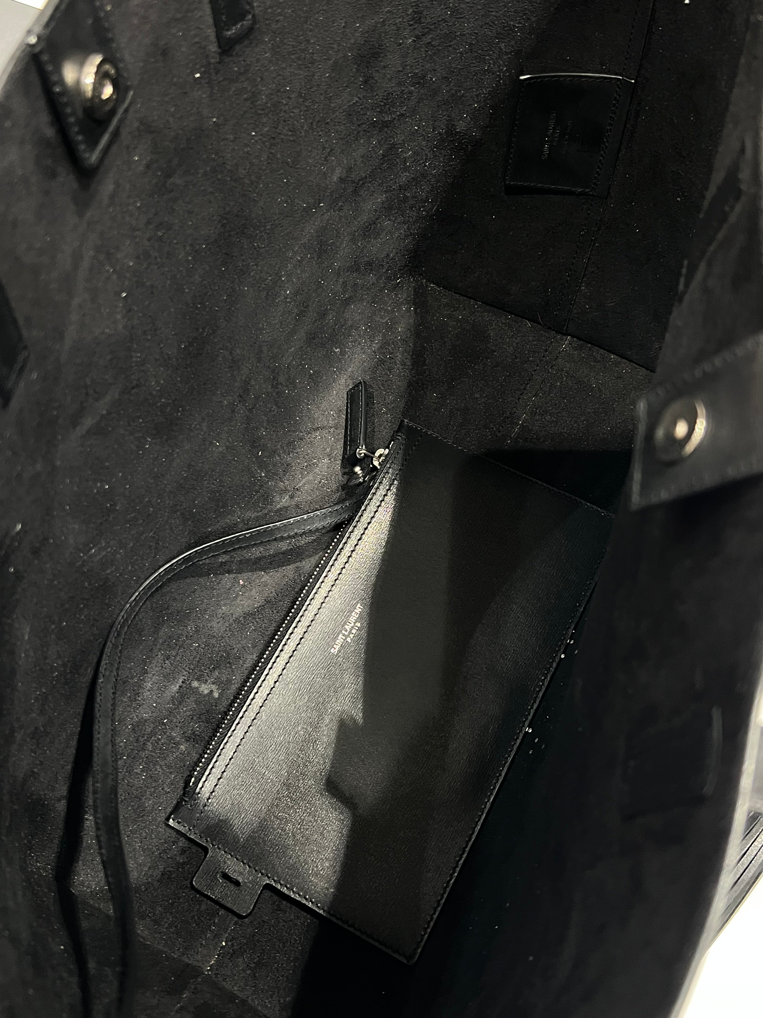 Saint Laurent - sac cabas cuir noir Y