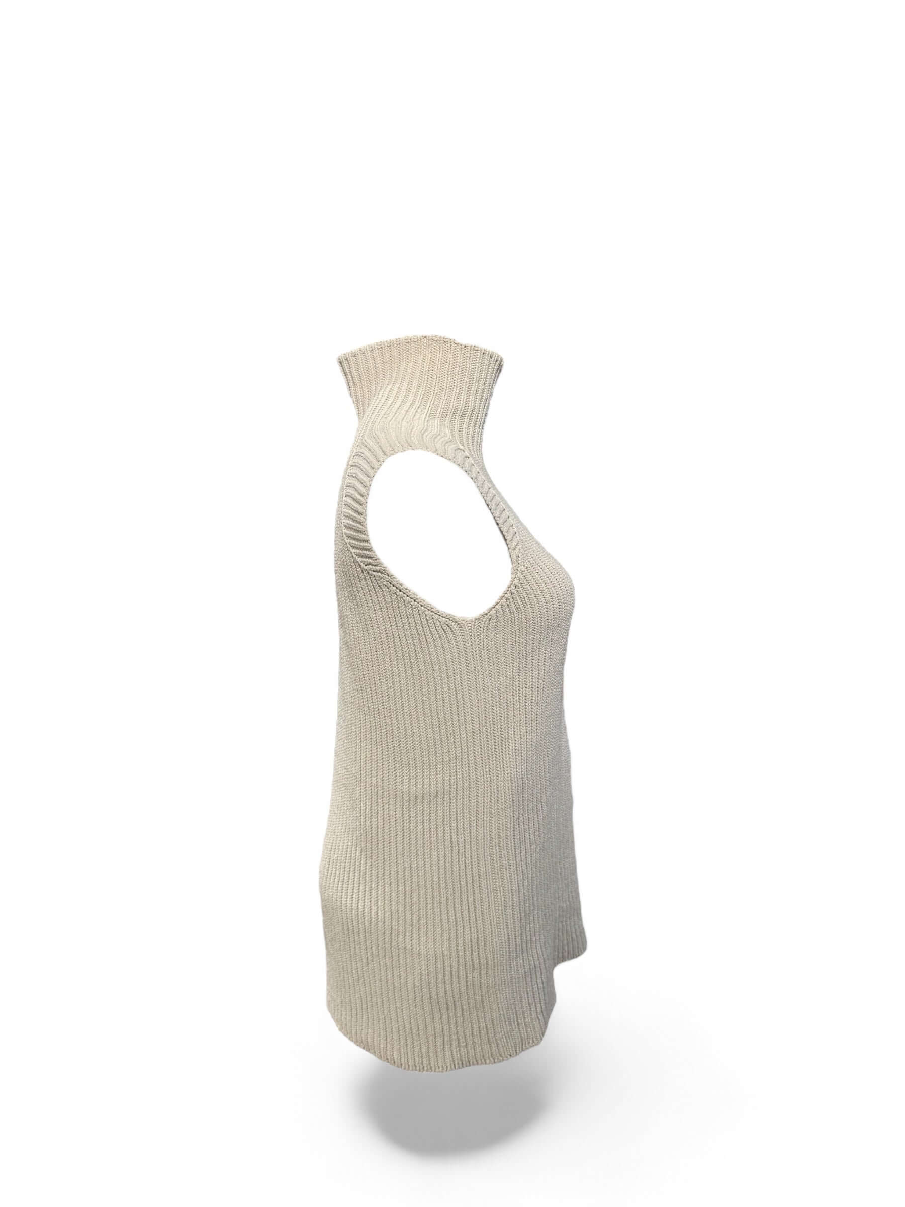 Hermès - Pull sans manche col cheminé TM