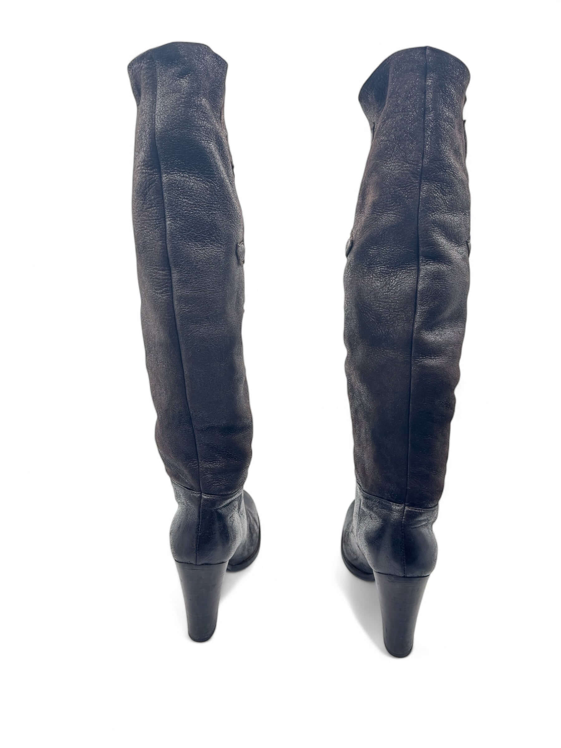 Prada - Bottes chocolat en cuir T37