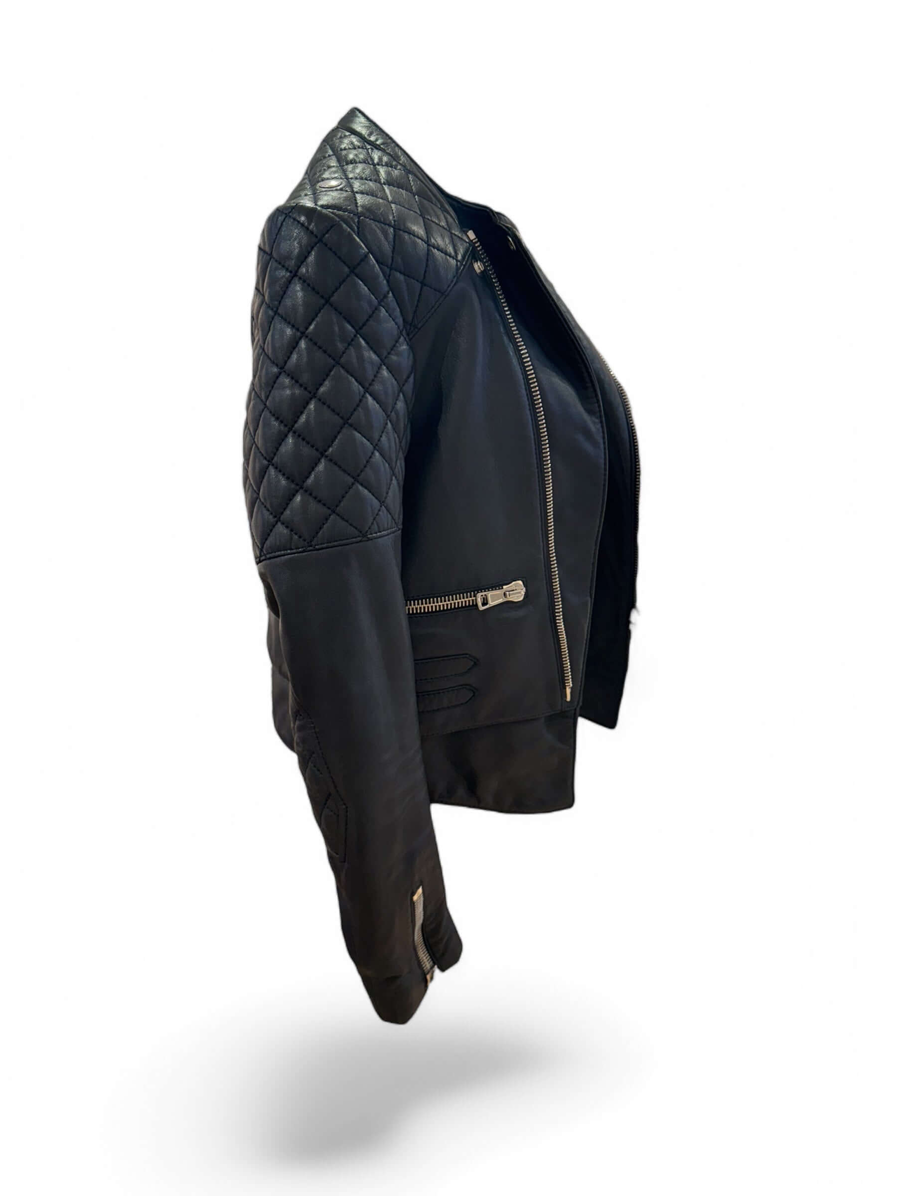 Balenciaga - Veste en cuir noir T38