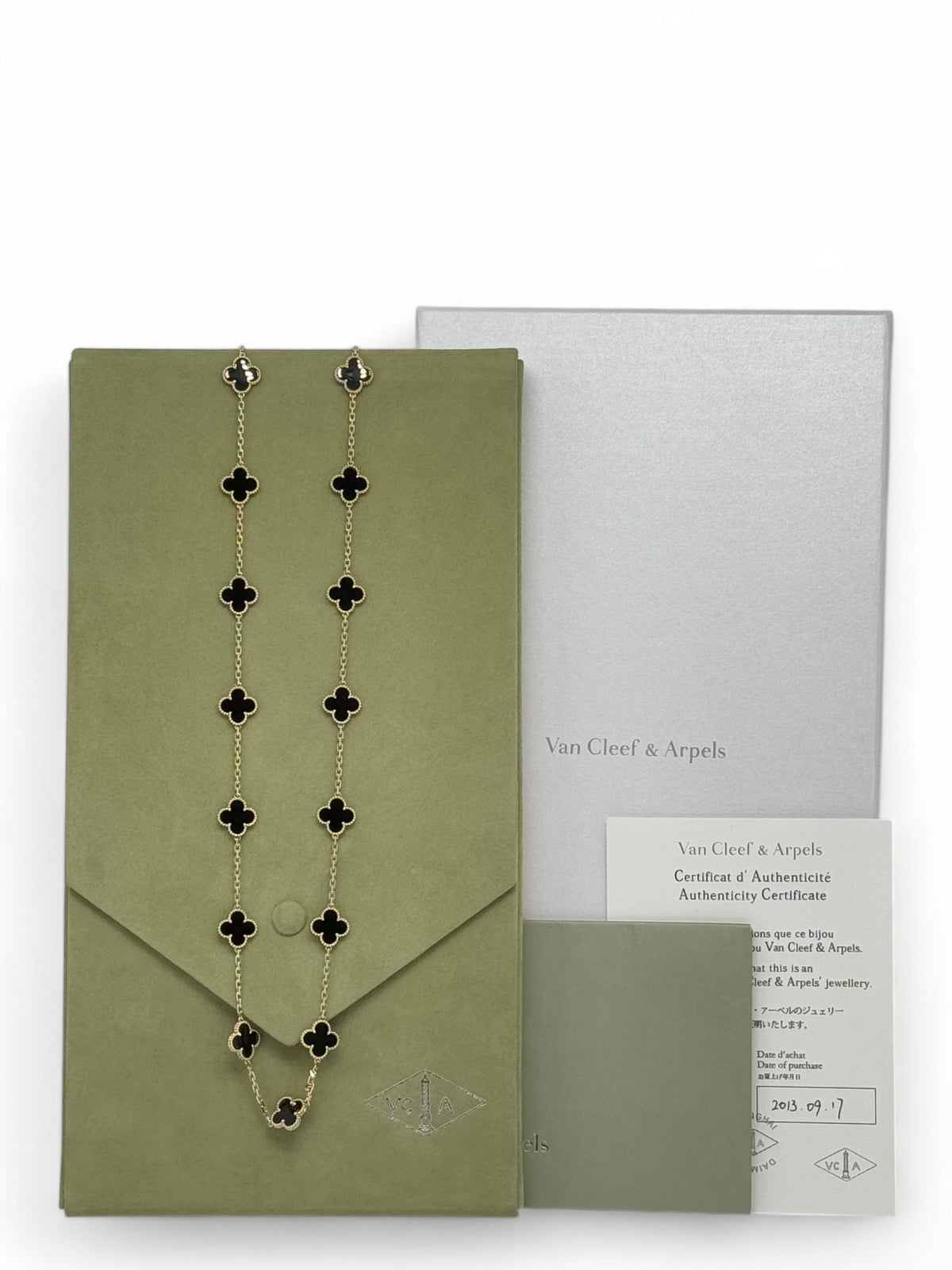 Van Cleef & Arpels - Vintage Alhambra 20-Motif Onyx Long Necklace