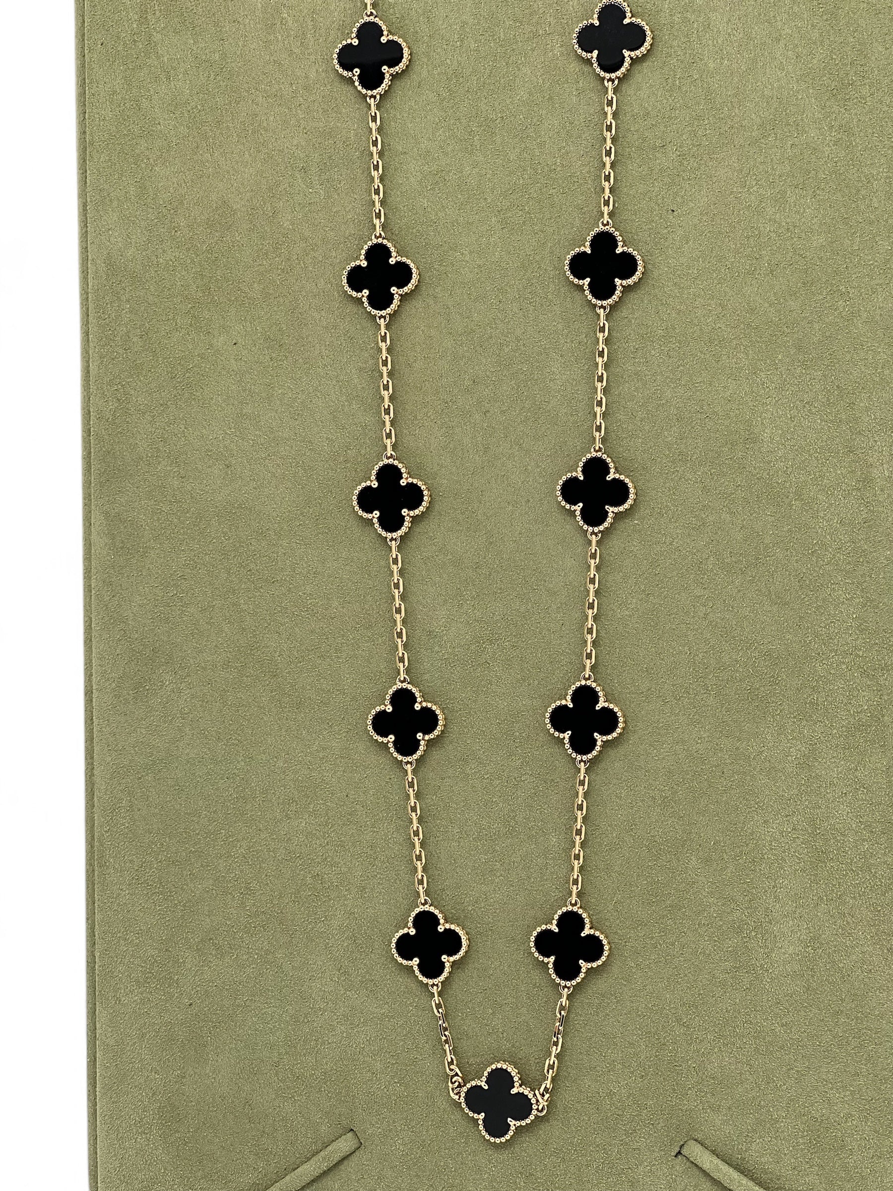 Van Cleef & Arpels - Vintage Alhambra 20 motifs Onyx long necklace