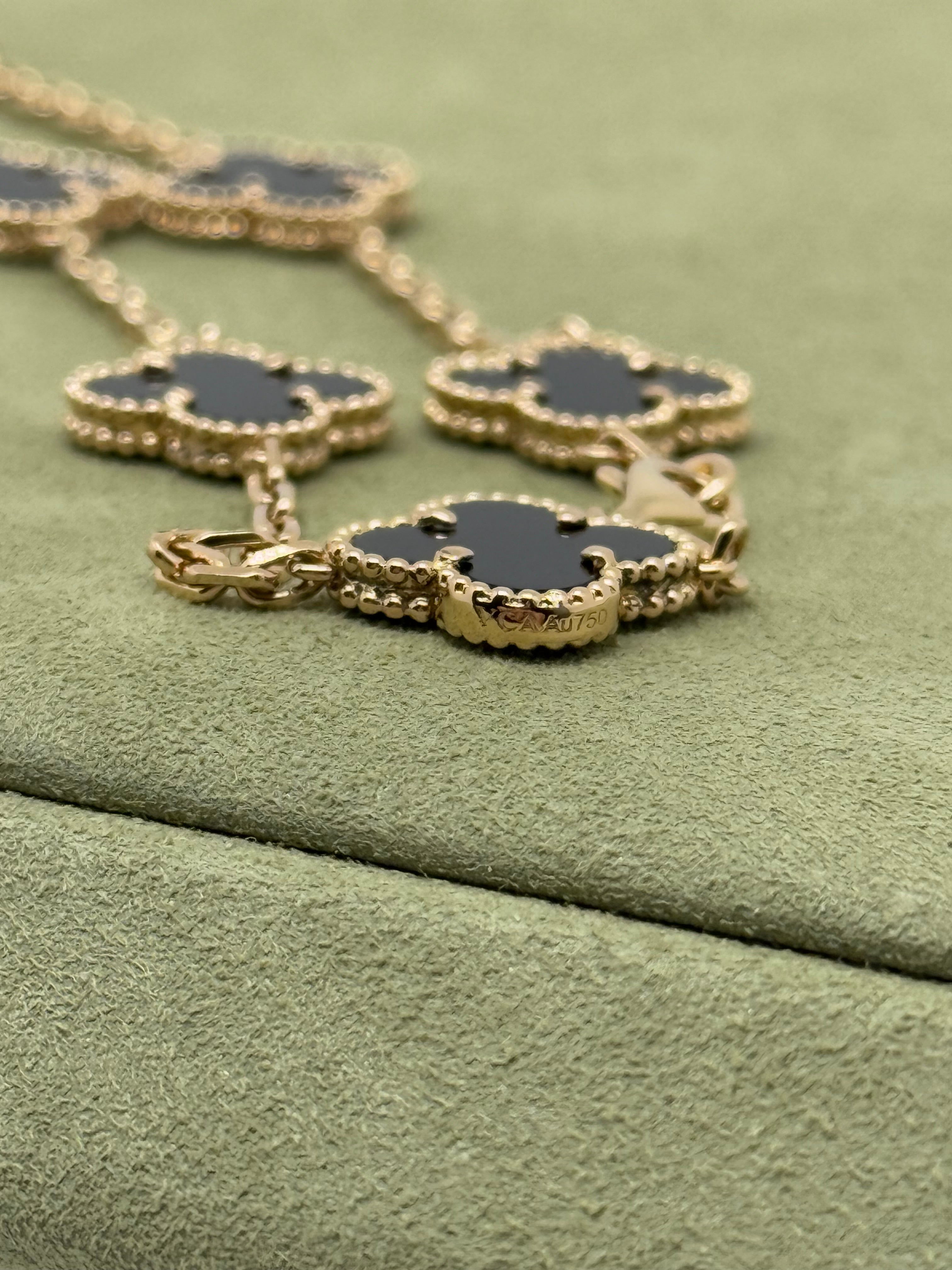 Van Cleef & Arpels - Vintage Alhambra 20 motifs Onyx long necklace