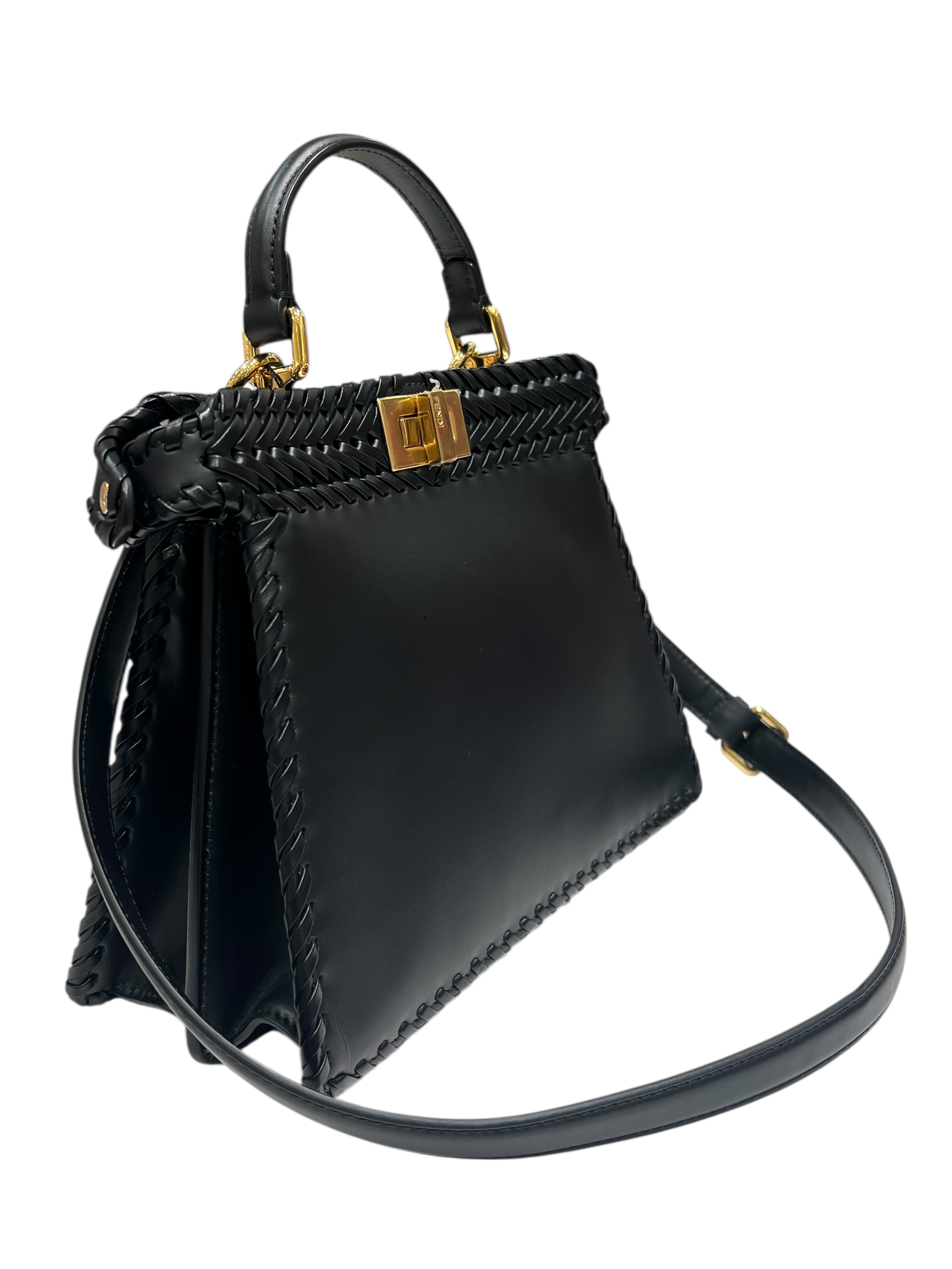 FENDI - sac Peekaboo cuir noir accastillage doré