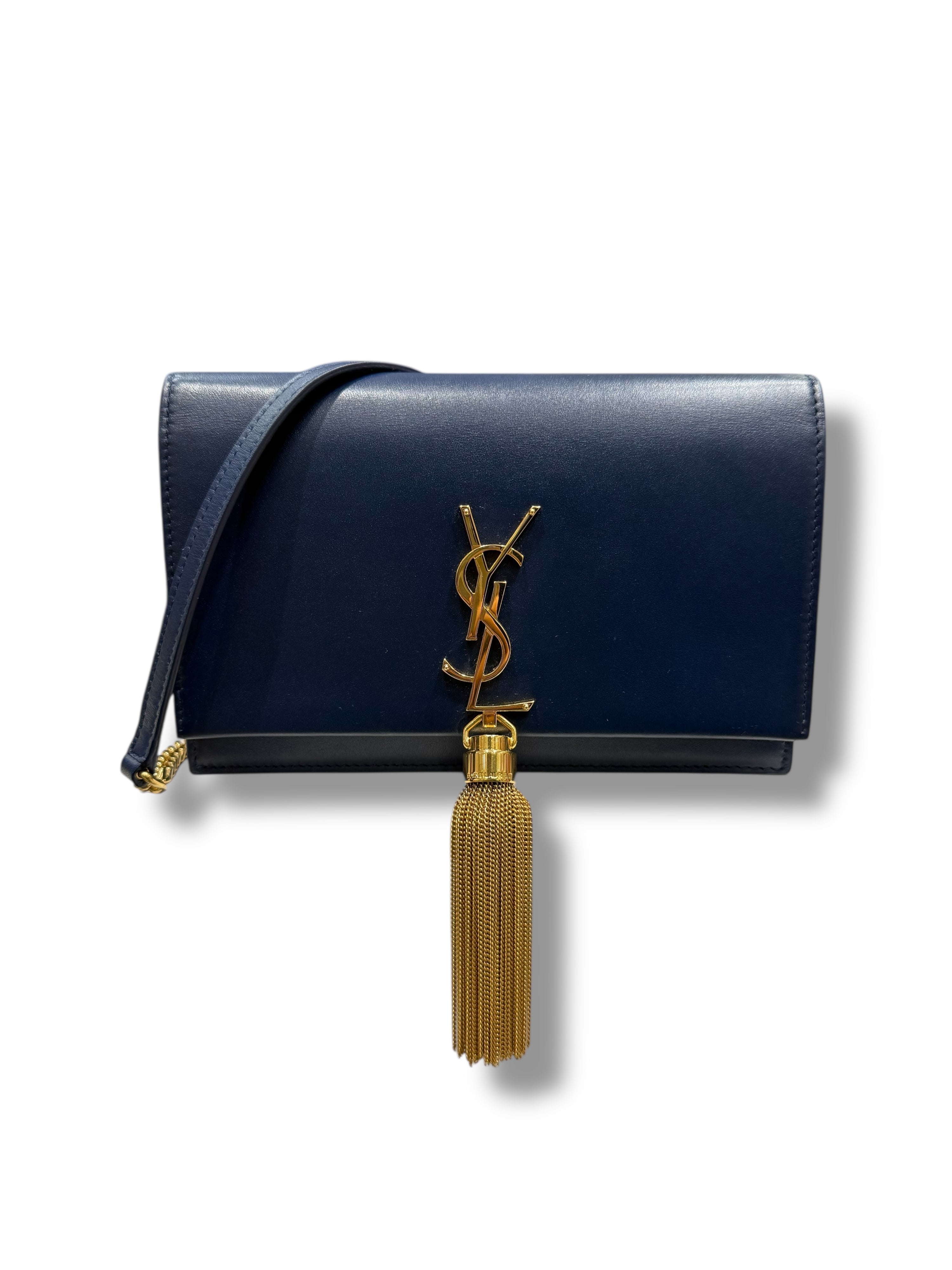 Saint Laurent - Geldbeutel mit Kette Kate Blau Navy