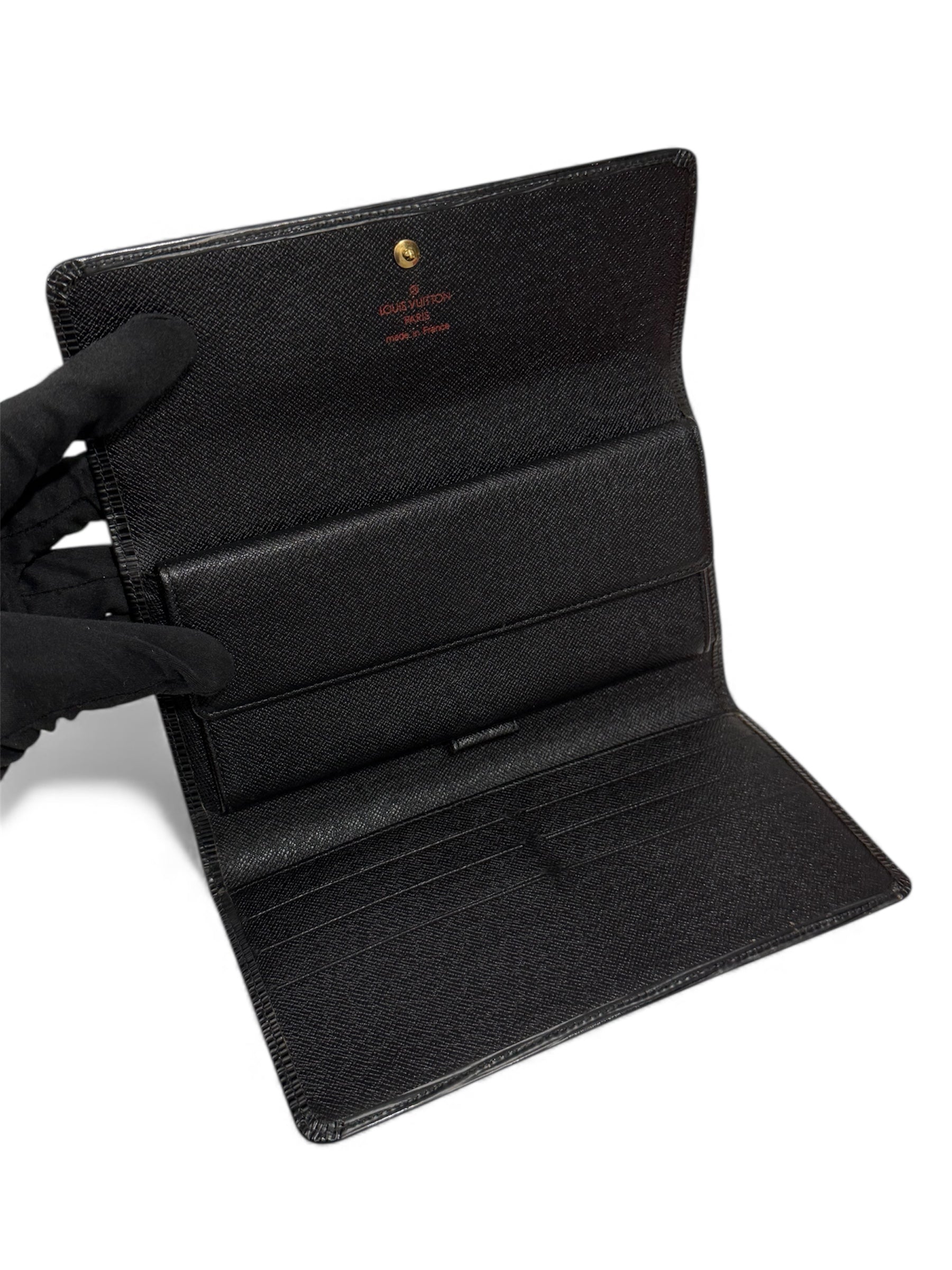 Louis Vuitton - Portefeuille cuir épi noir