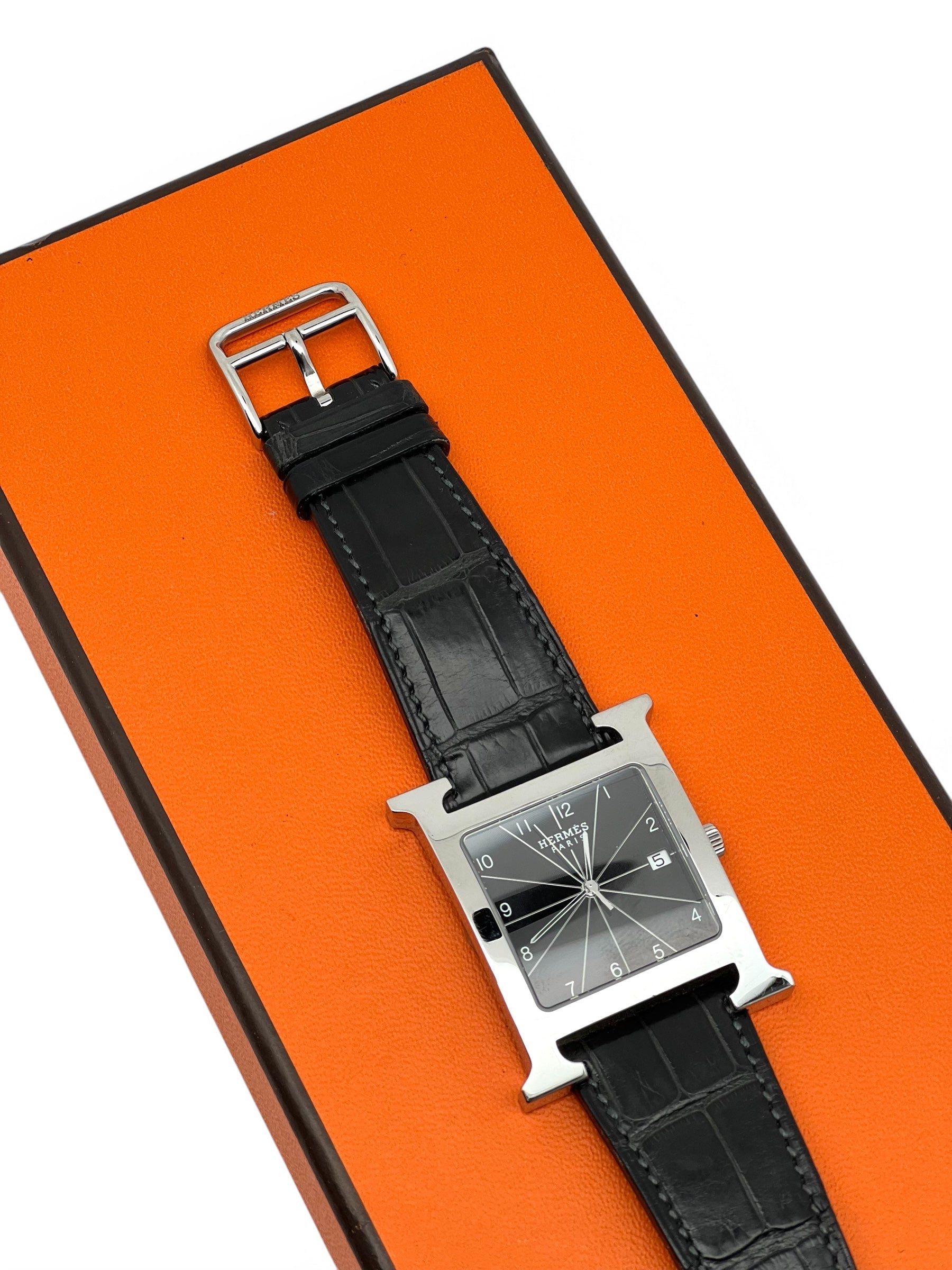 Hermès - Montre H Hours Alligator