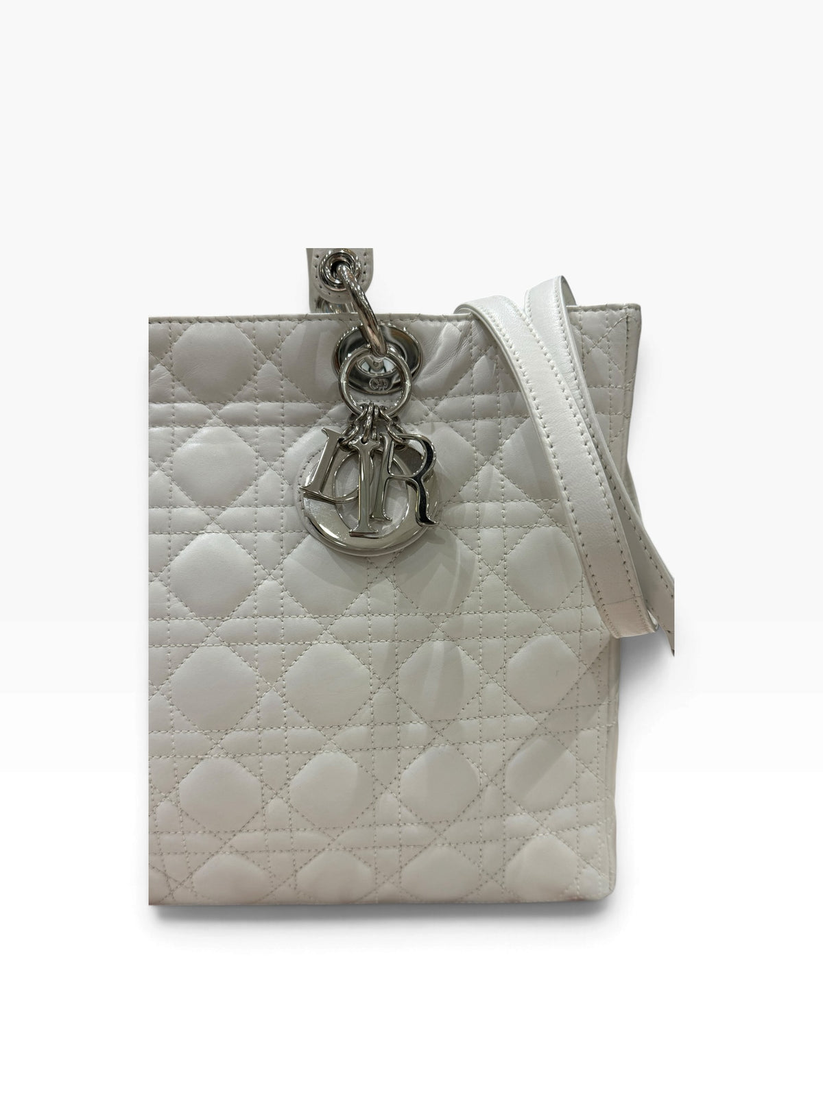 Dior - sac lady Dior cuir blanc vintage