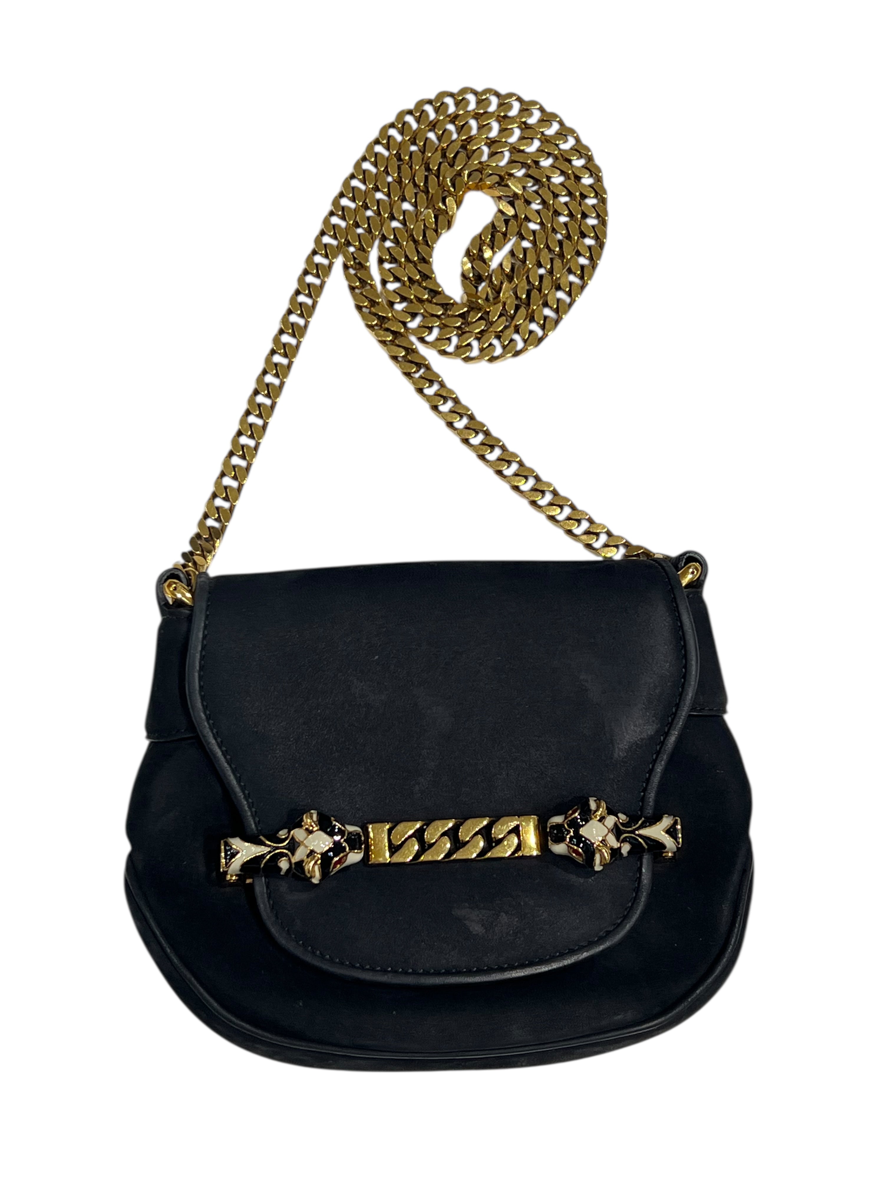 Gucci - mini sac tigrette daim noir