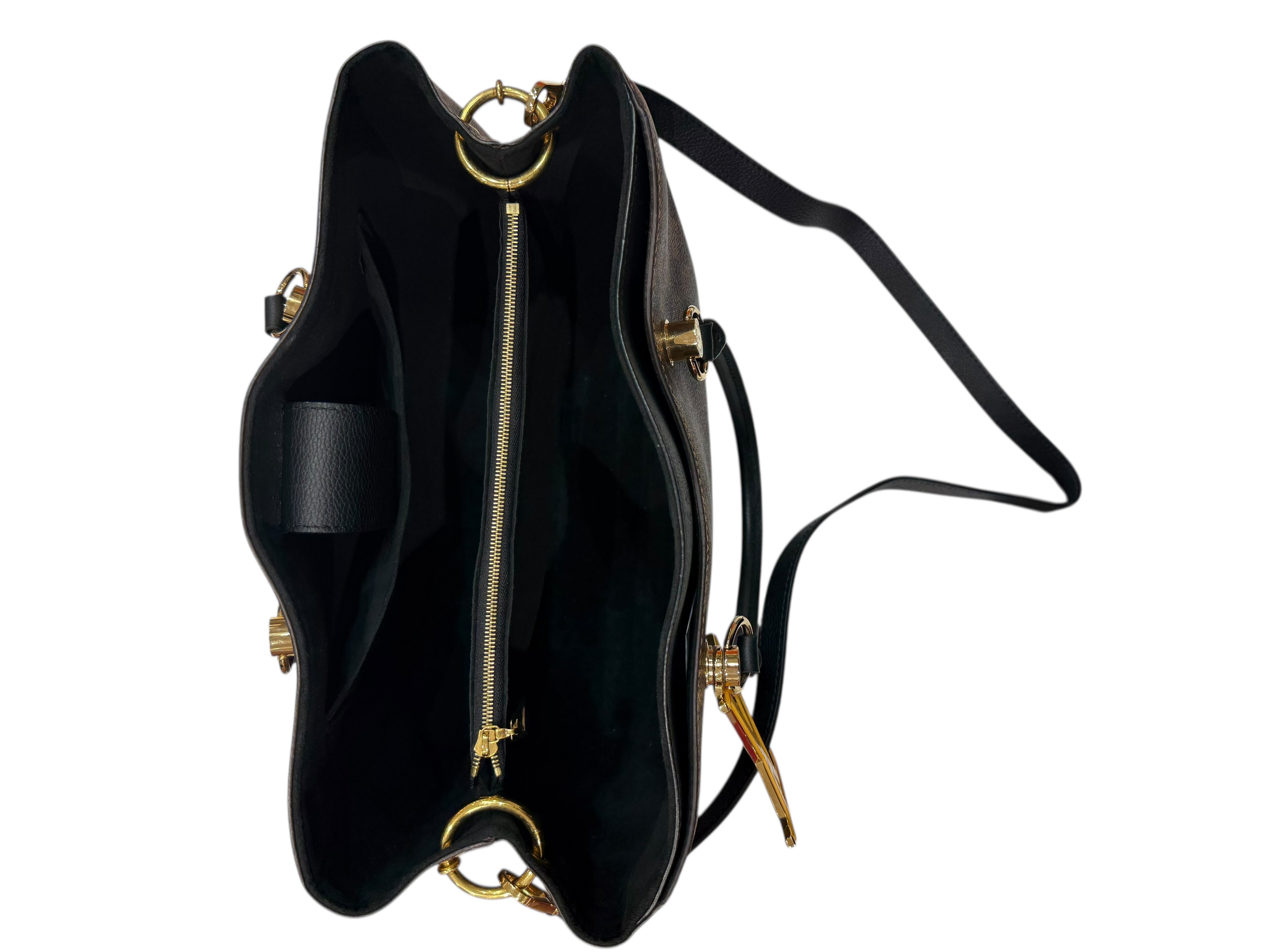 Louis Vuitton - Sac à main et bandoulière Damier Lv Riverside 2 en 1 noir et damier ébène