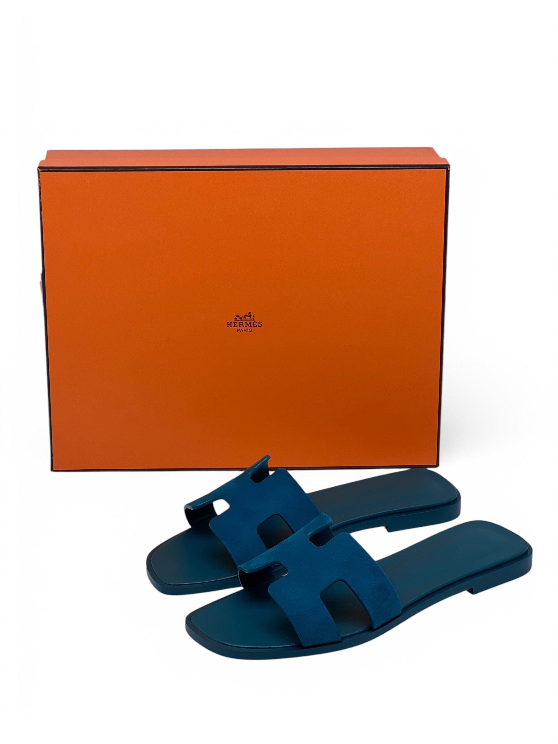 Hermès - Sandales Oran Vert Oxford T36