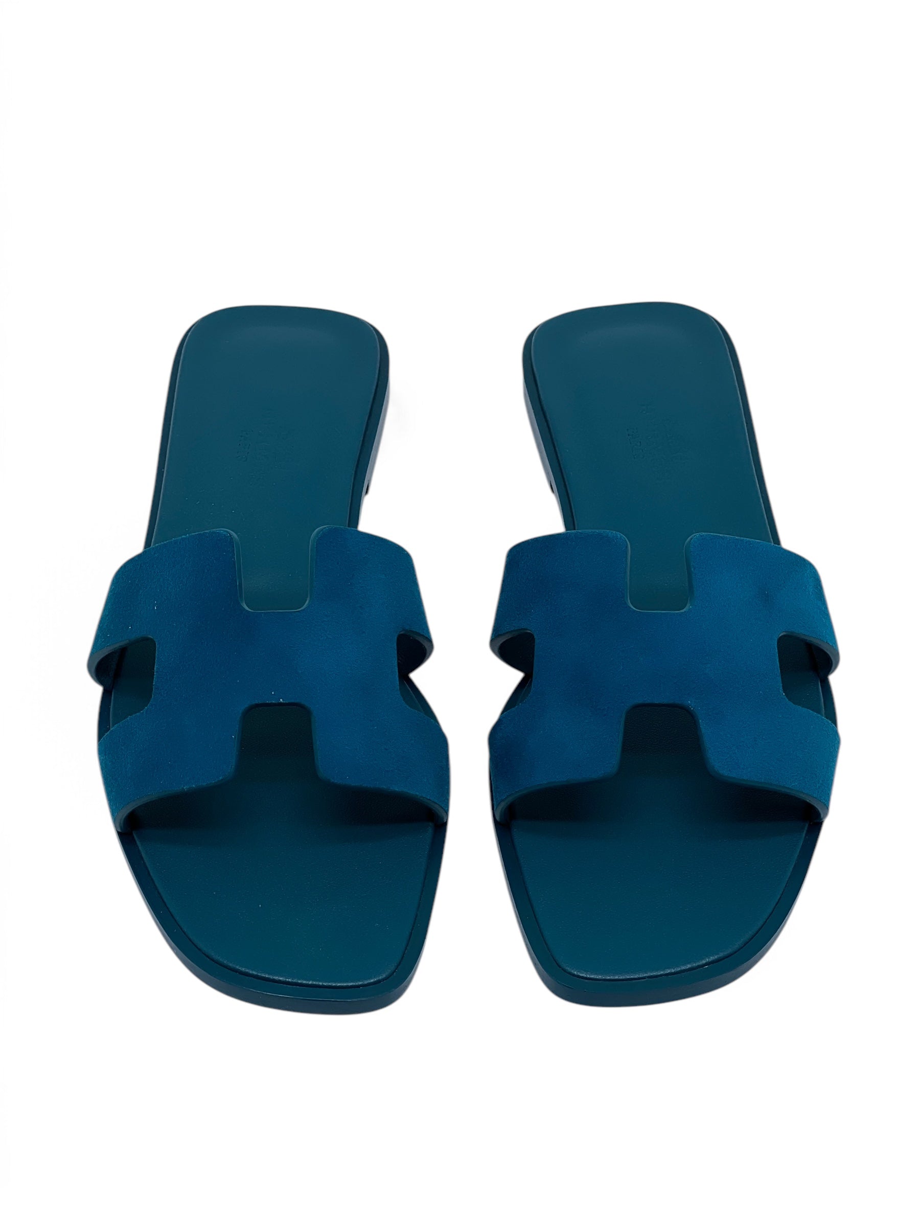 Hermès - Sandales Oran Vert Oxford T36