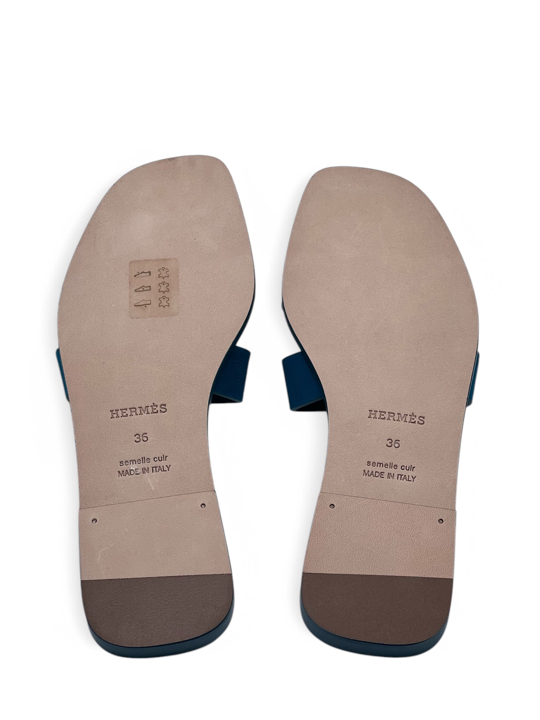 Hermès - Sandales Oran Vert Oxford T36