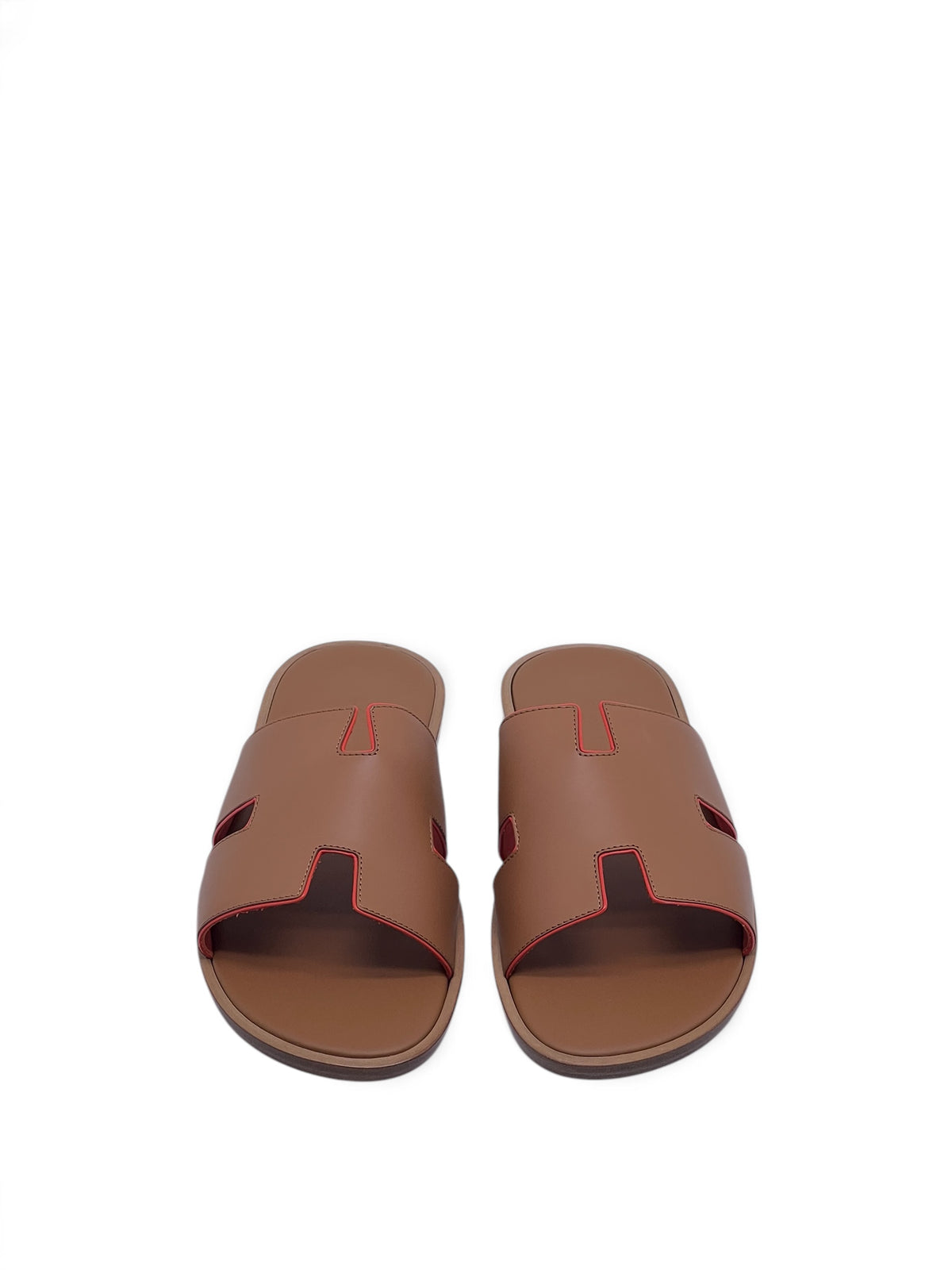 Hermès - Natural/orange Izmir sandals