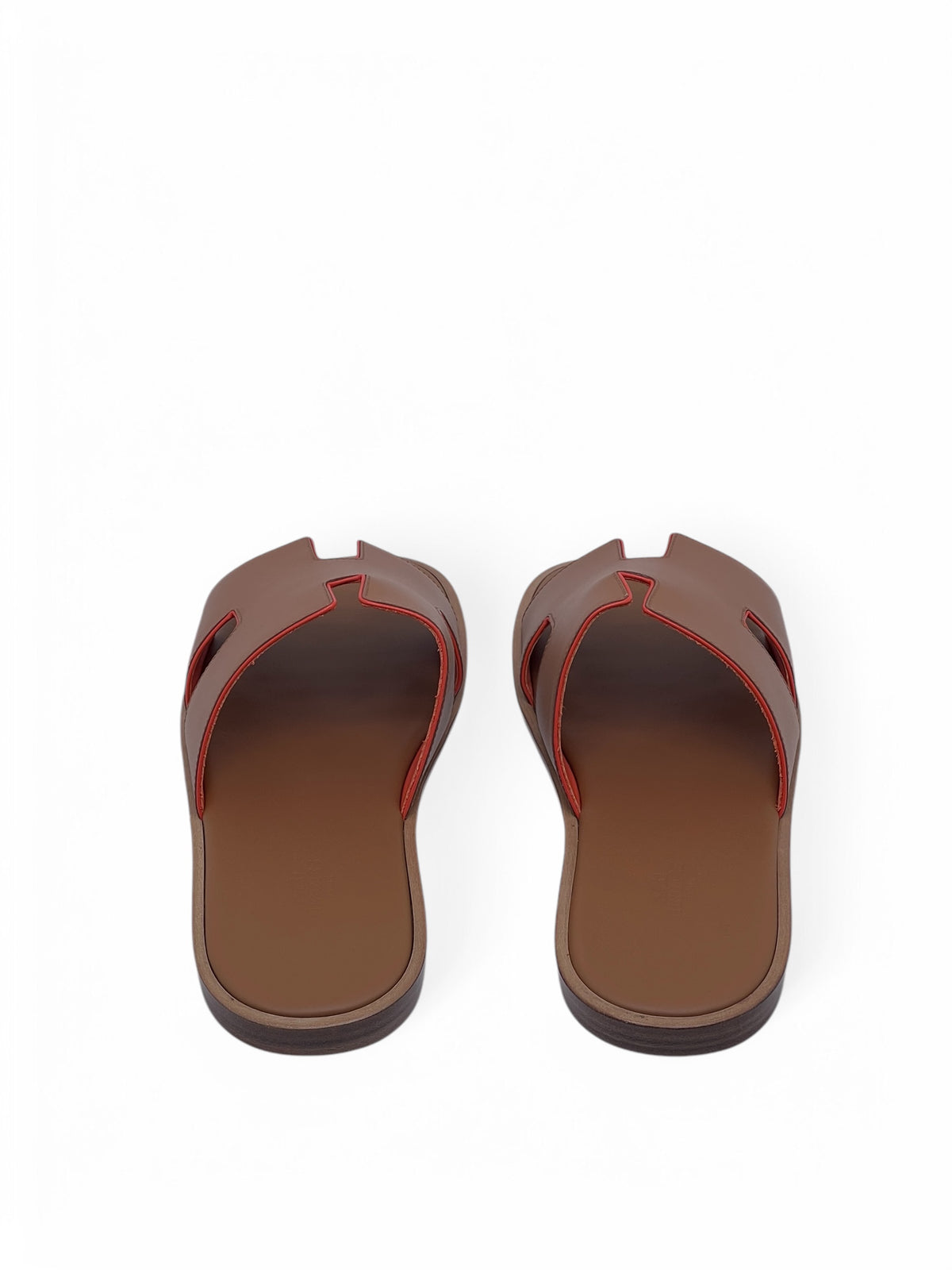 Hermès - Natural/orange Izmir sandals