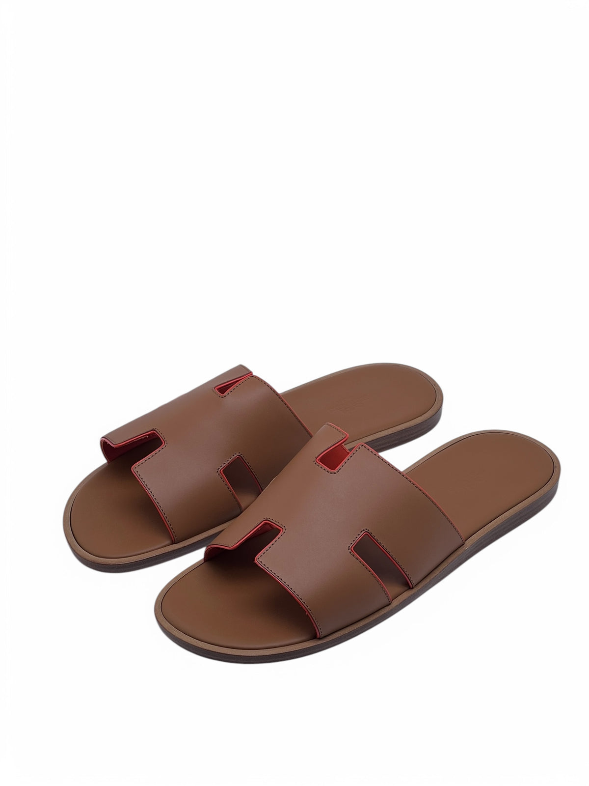 Hermès - Natural/orange Izmir sandals