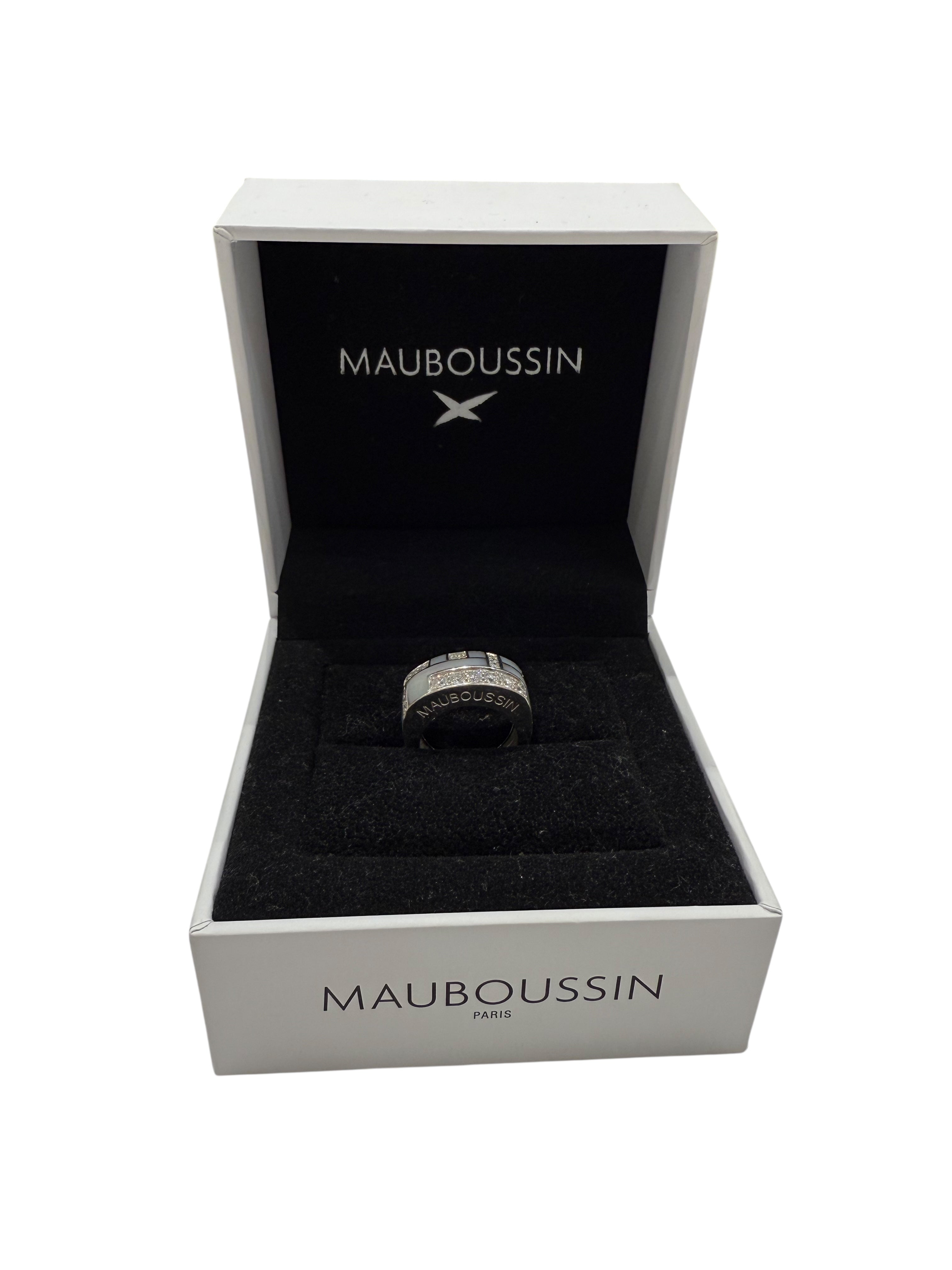 Mauboussin Bague Belle de jour Or blanc Nacre, Diamant