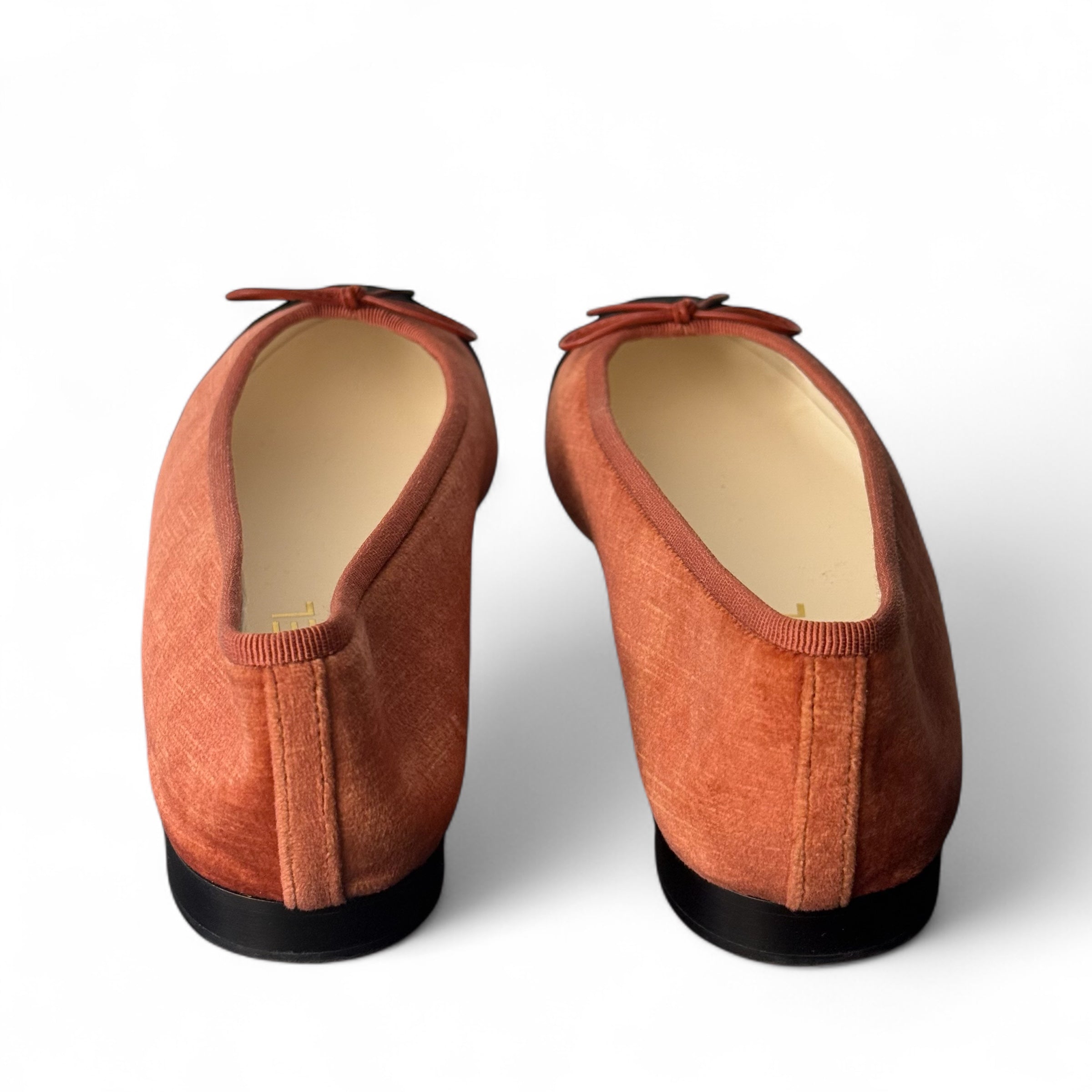 Chanel - Ballerines velours vieux rose
