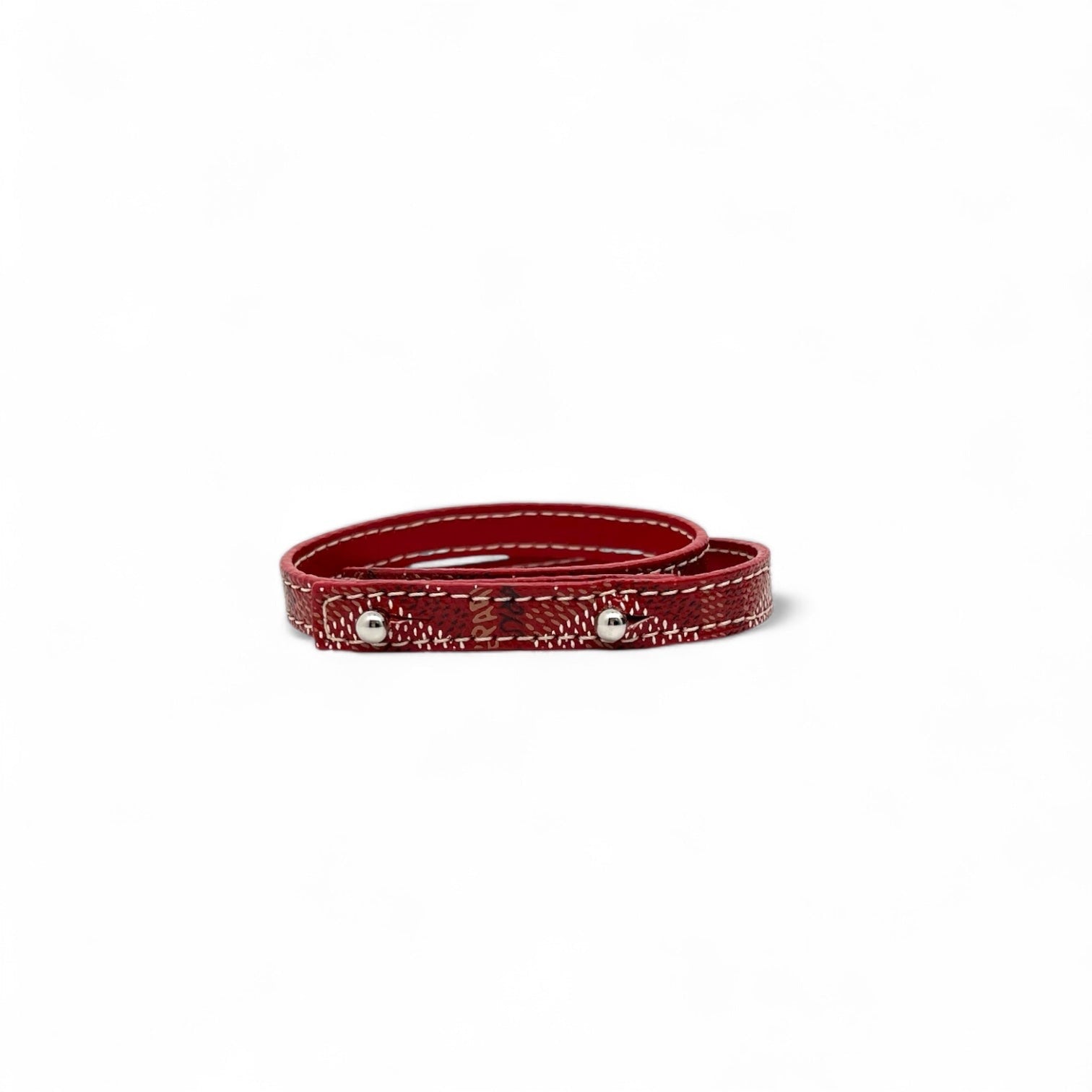 Goyard - Bracelet en cuir rouge