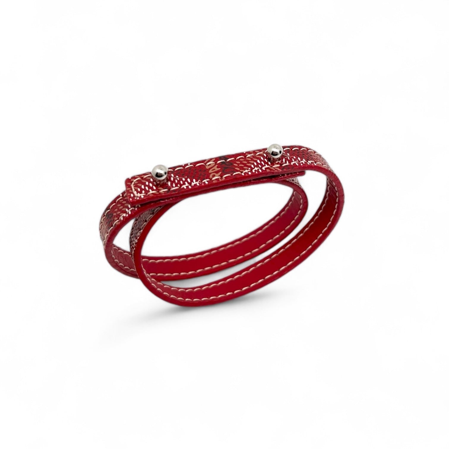 Goyard - Bracelet en cuir rouge