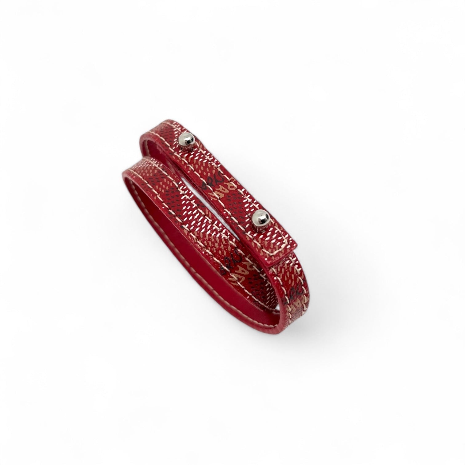 Goyard - Bracelet en cuir rouge