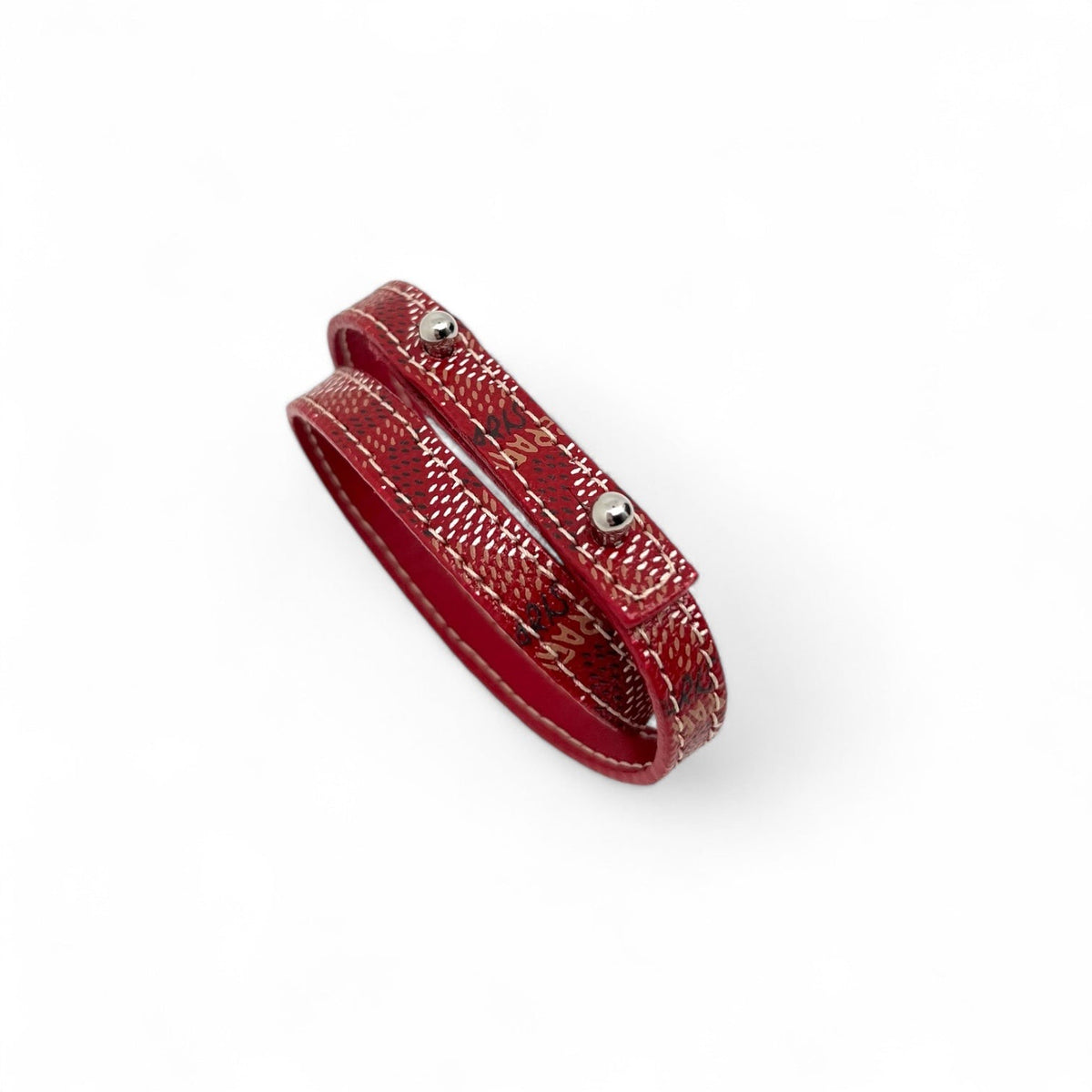 Goyard - Bracelet en cuir rouge