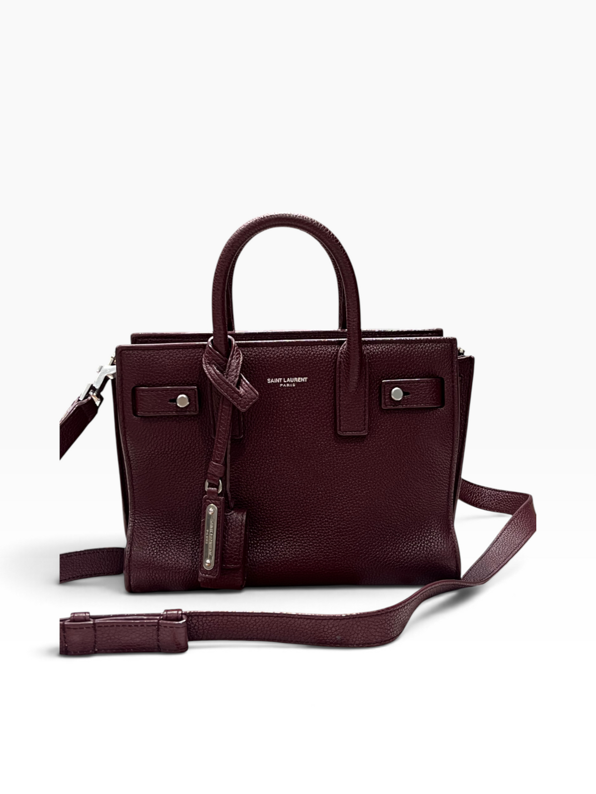 Saint Laurent - sac de jour nano souple cuir bordeaux
