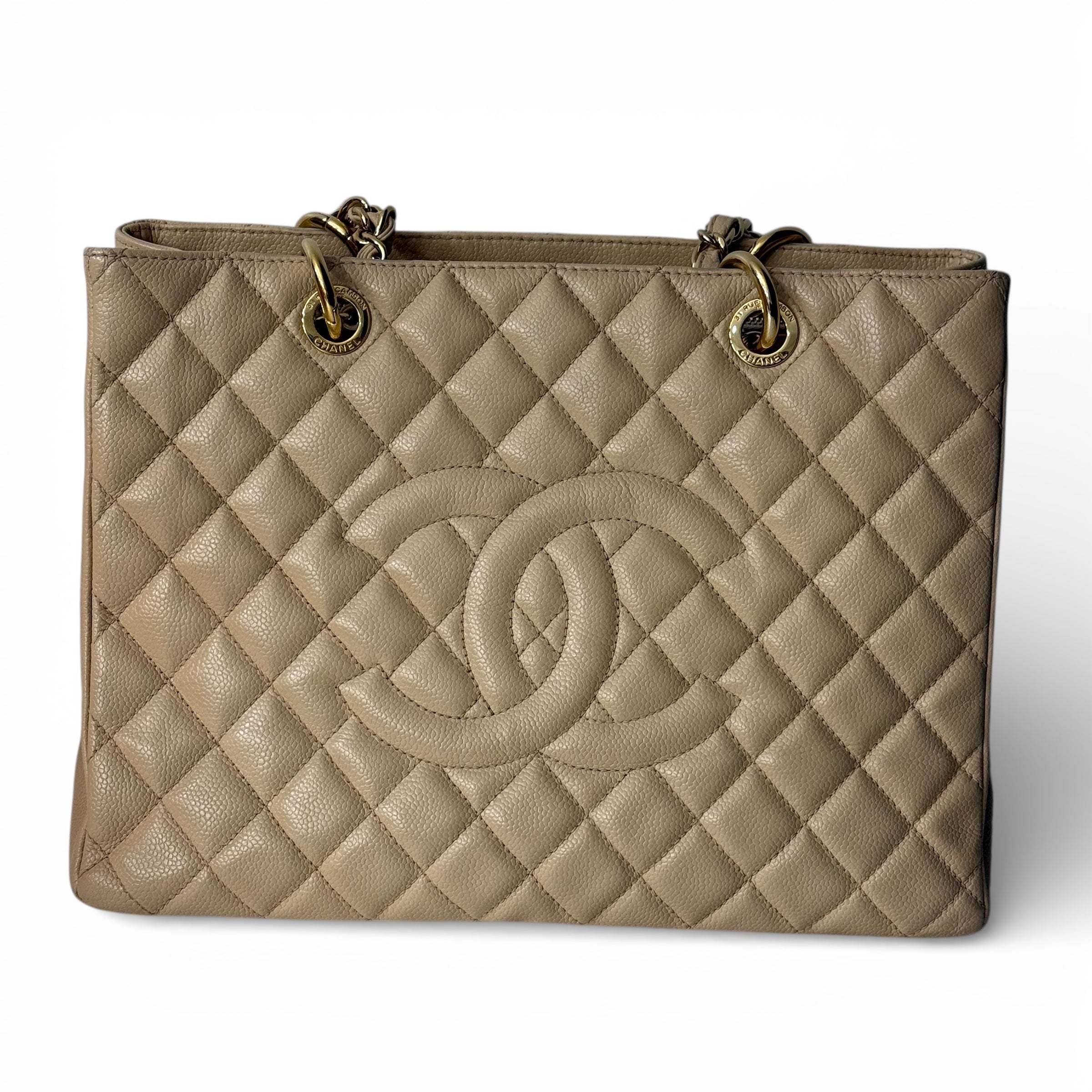 Chanel - Sac cabas cuir caviar beige