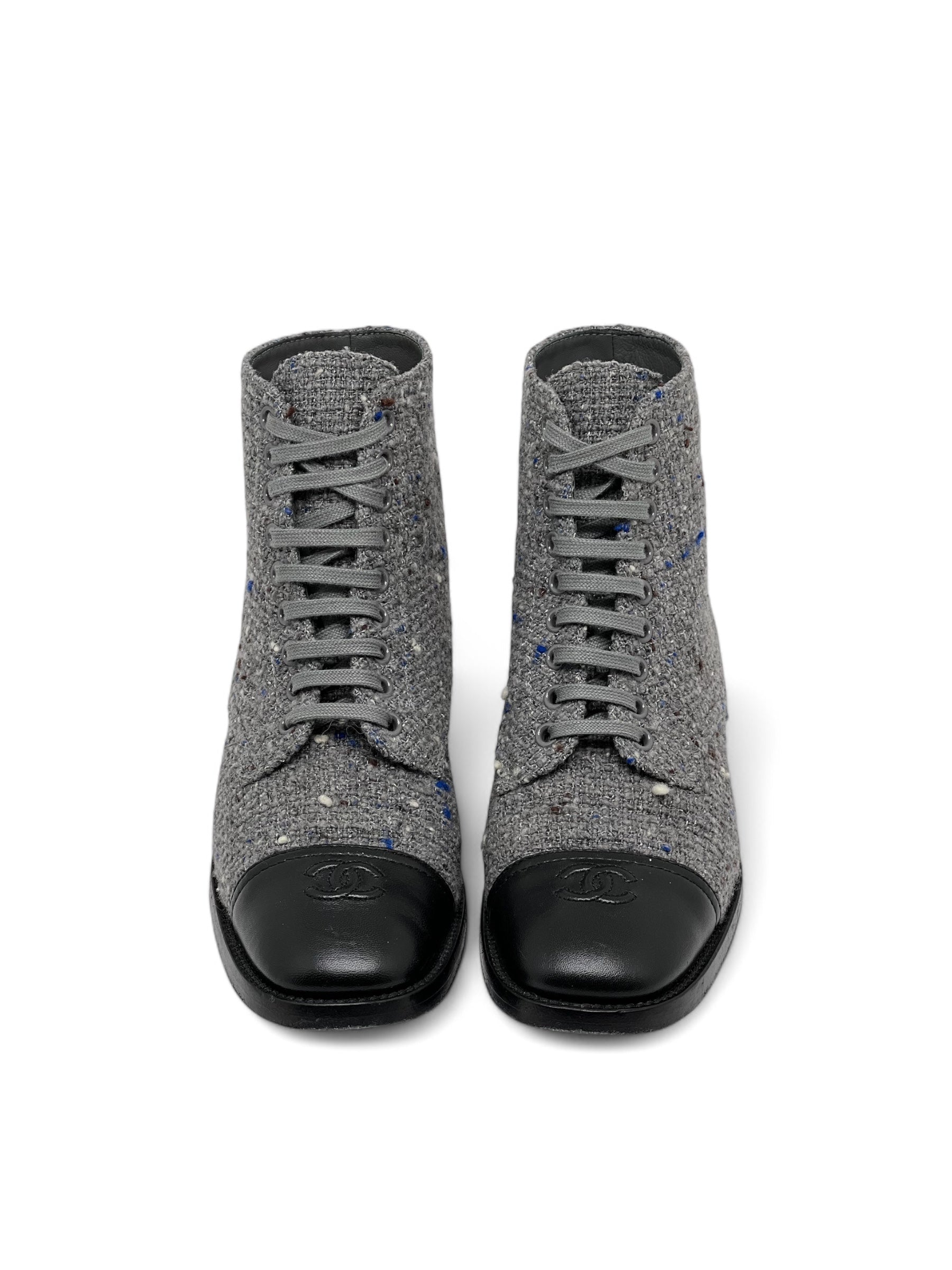 Chanel - Bottines en tweed T39