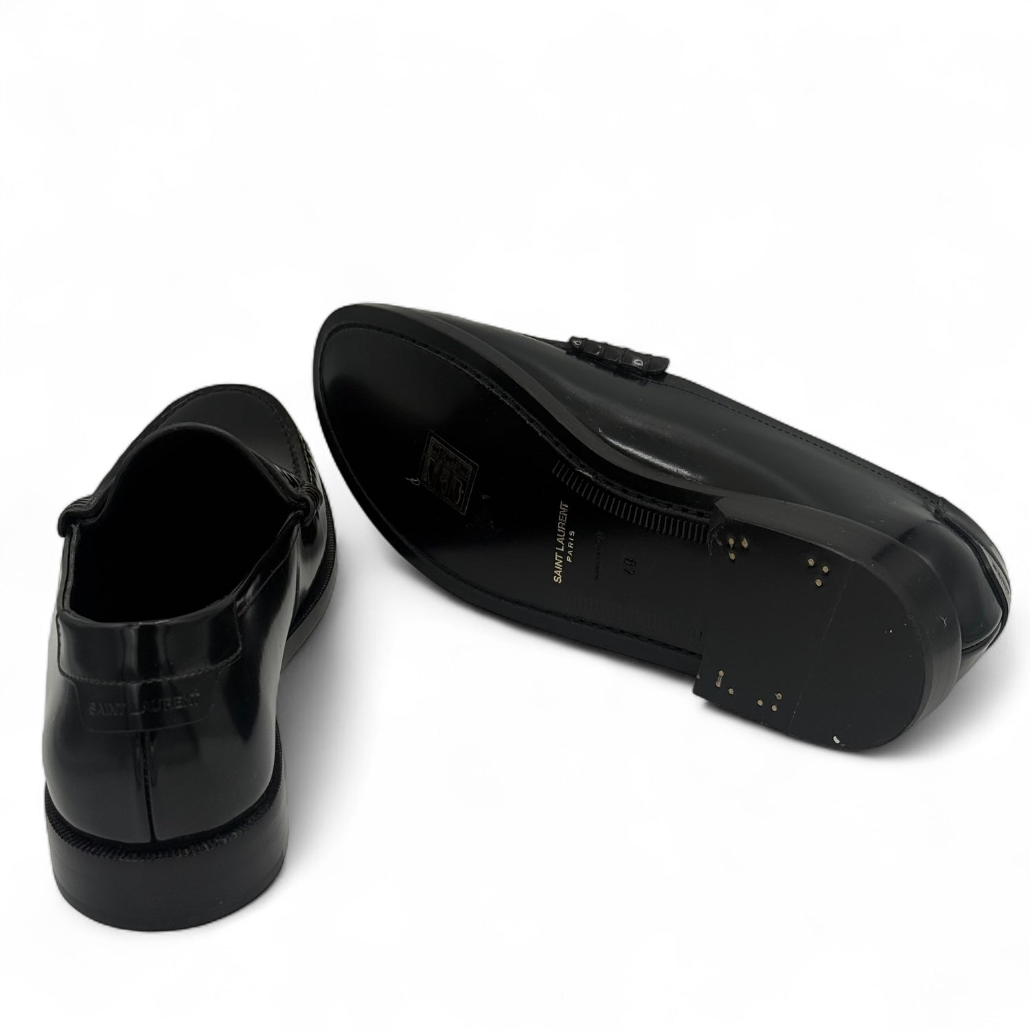 Saint Laurent - Mocassins en cuir noir T.40