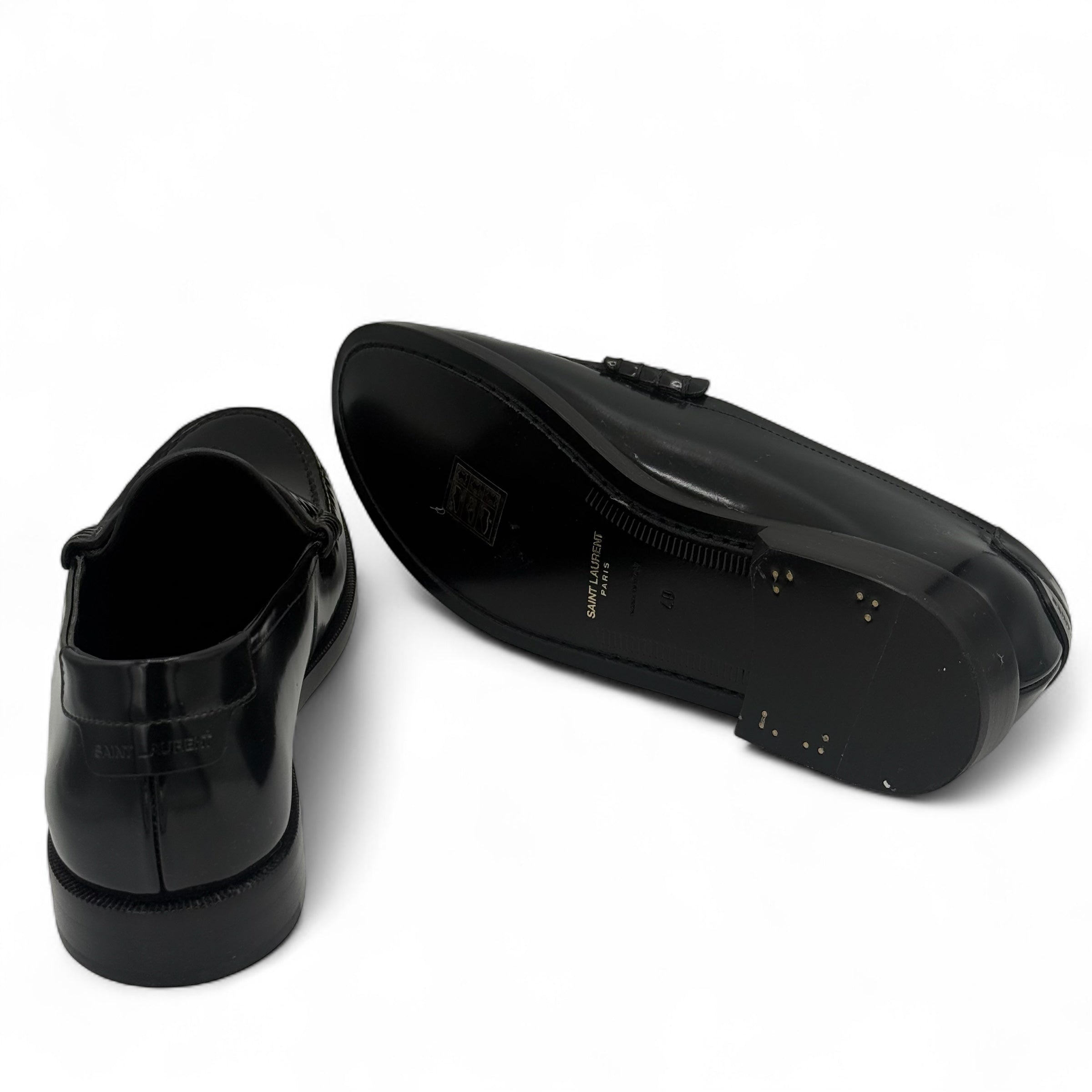 Saint Laurent - Mocassins en cuir noir T.40